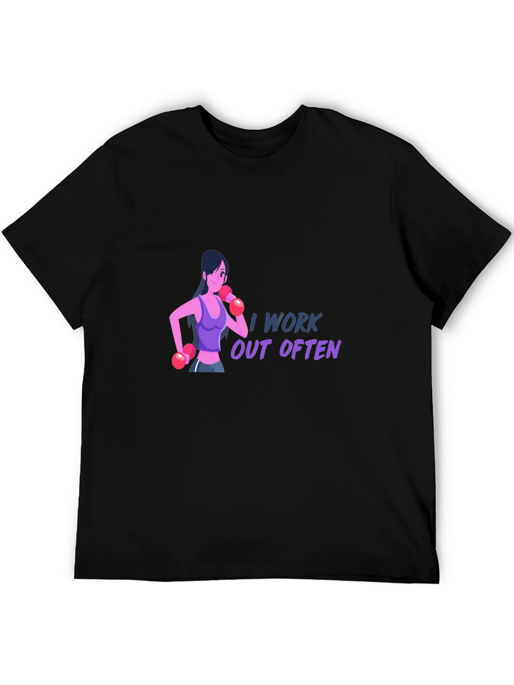 I Work Out Often T-Shirt - Black