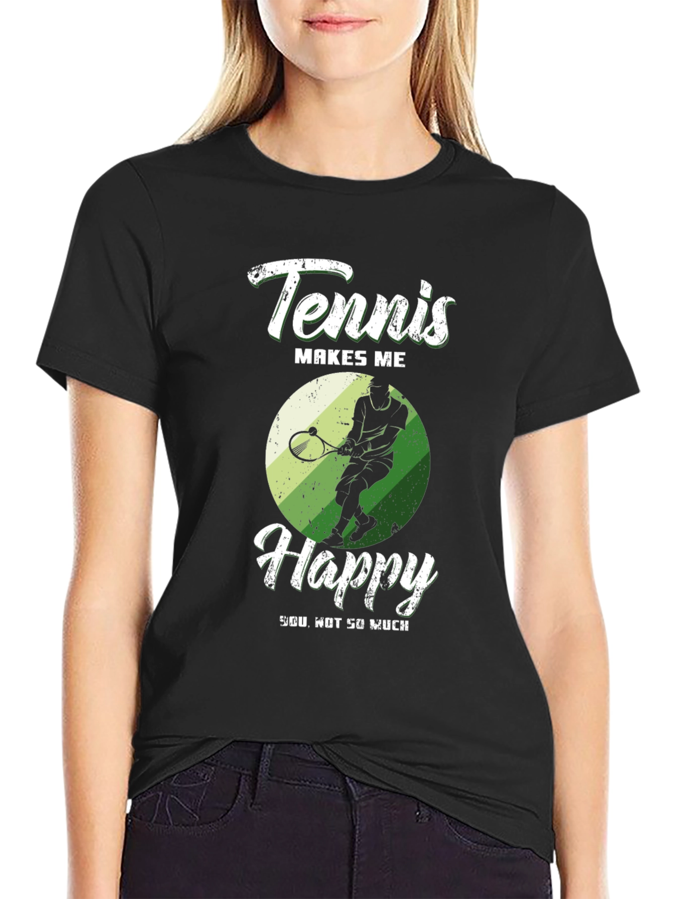 Tennis Makes Me Happy Graphic T-Shirt