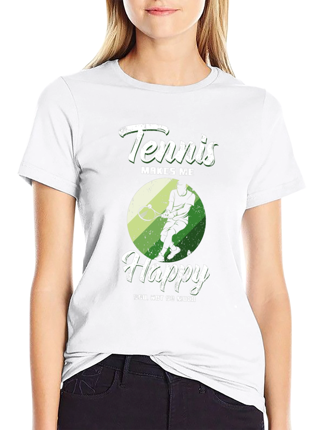 Tennis Makes Me Happy Graphic T-Shirt