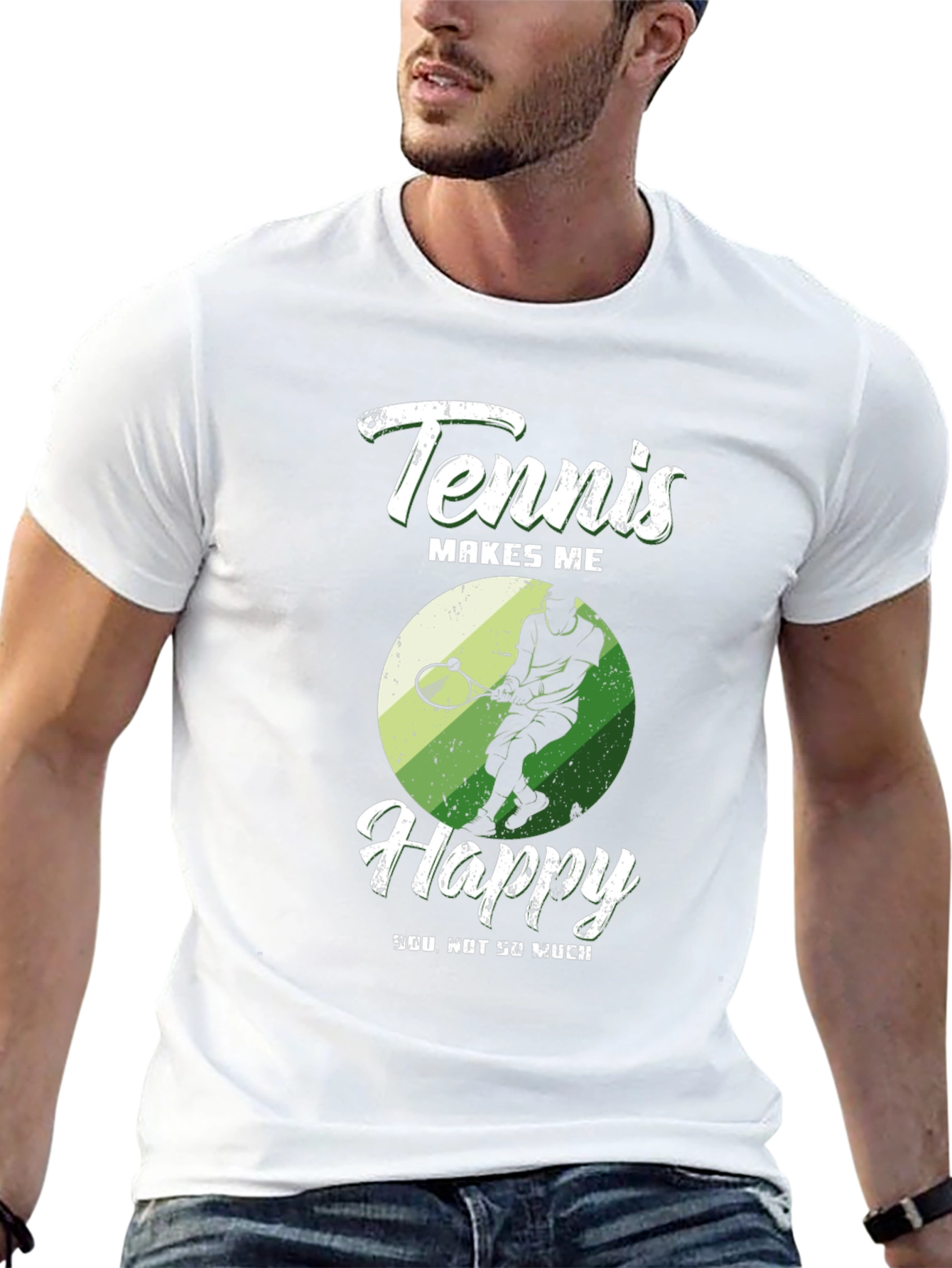 Tennis Makes Me Happy Graphic T-Shirt