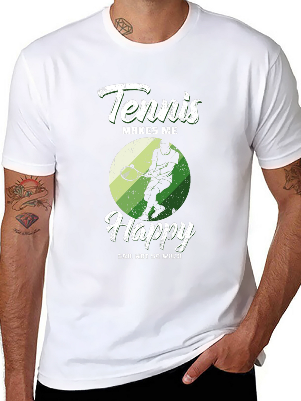 Tennis Makes Me Happy Graphic T-Shirt