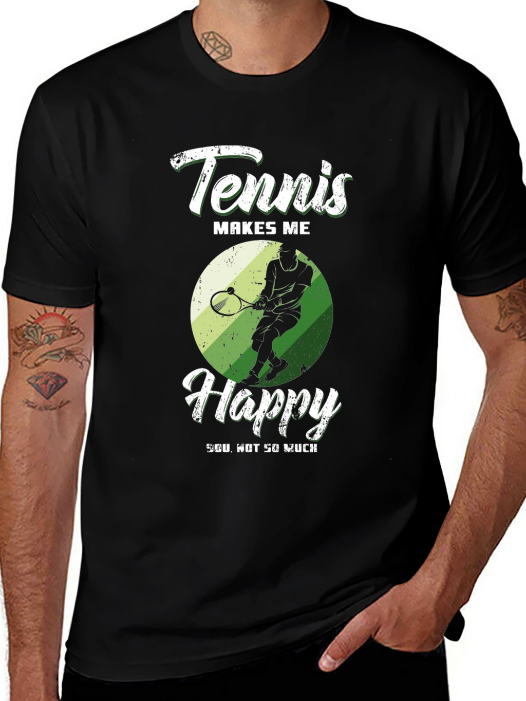 Tennis Makes Me Happy Graphic T-Shirt
