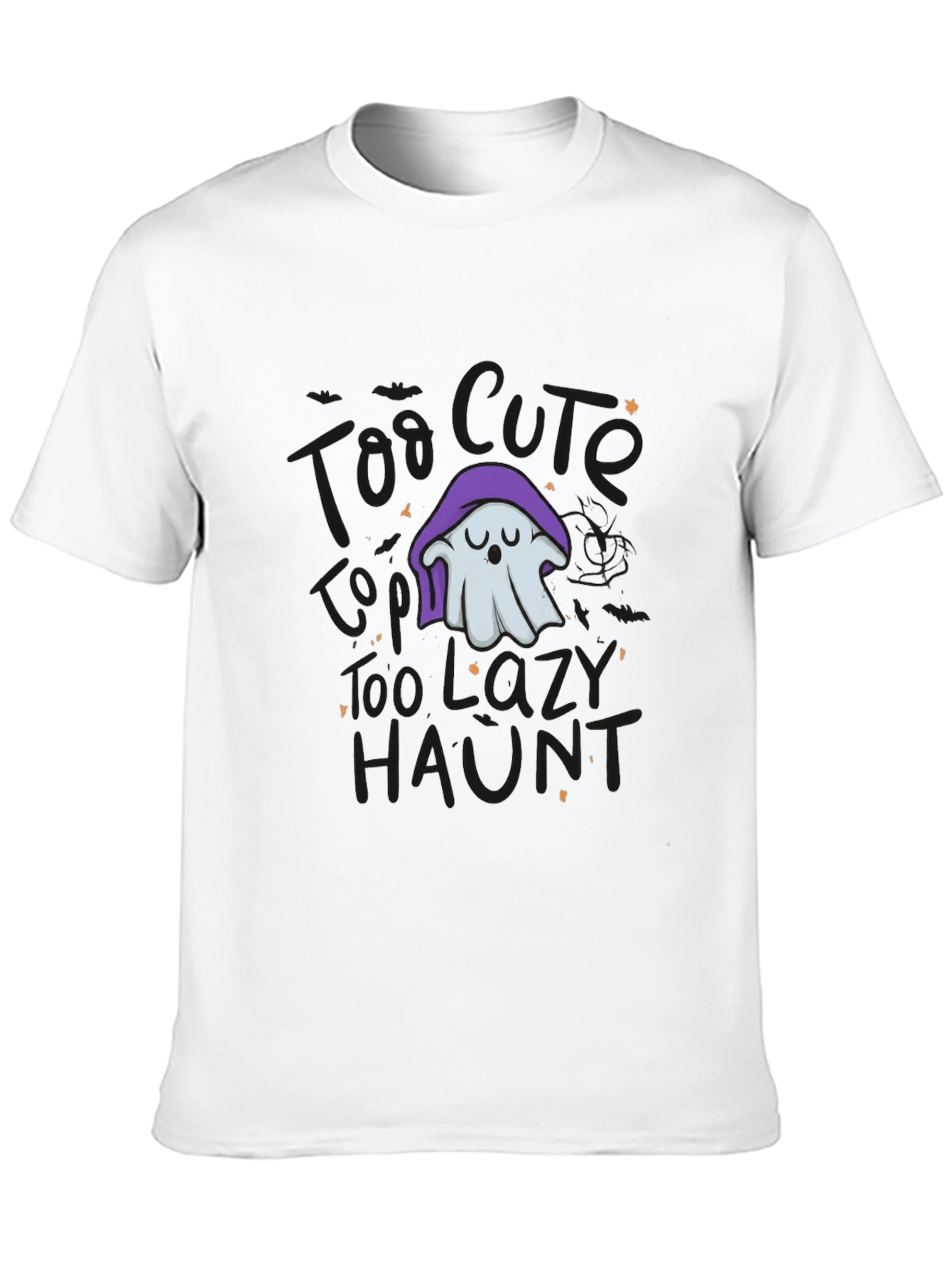 Lazy Ghost Graphic Tee - Halloween Comfort