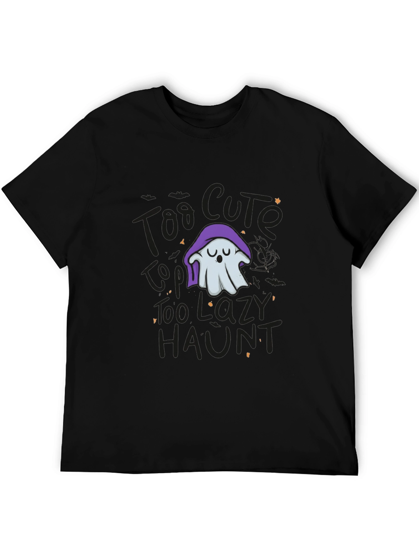 Lazy Ghost Graphic Tee - Halloween Comfort