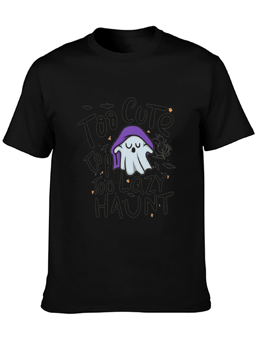 Lazy Ghost Graphic Tee - Halloween Comfort