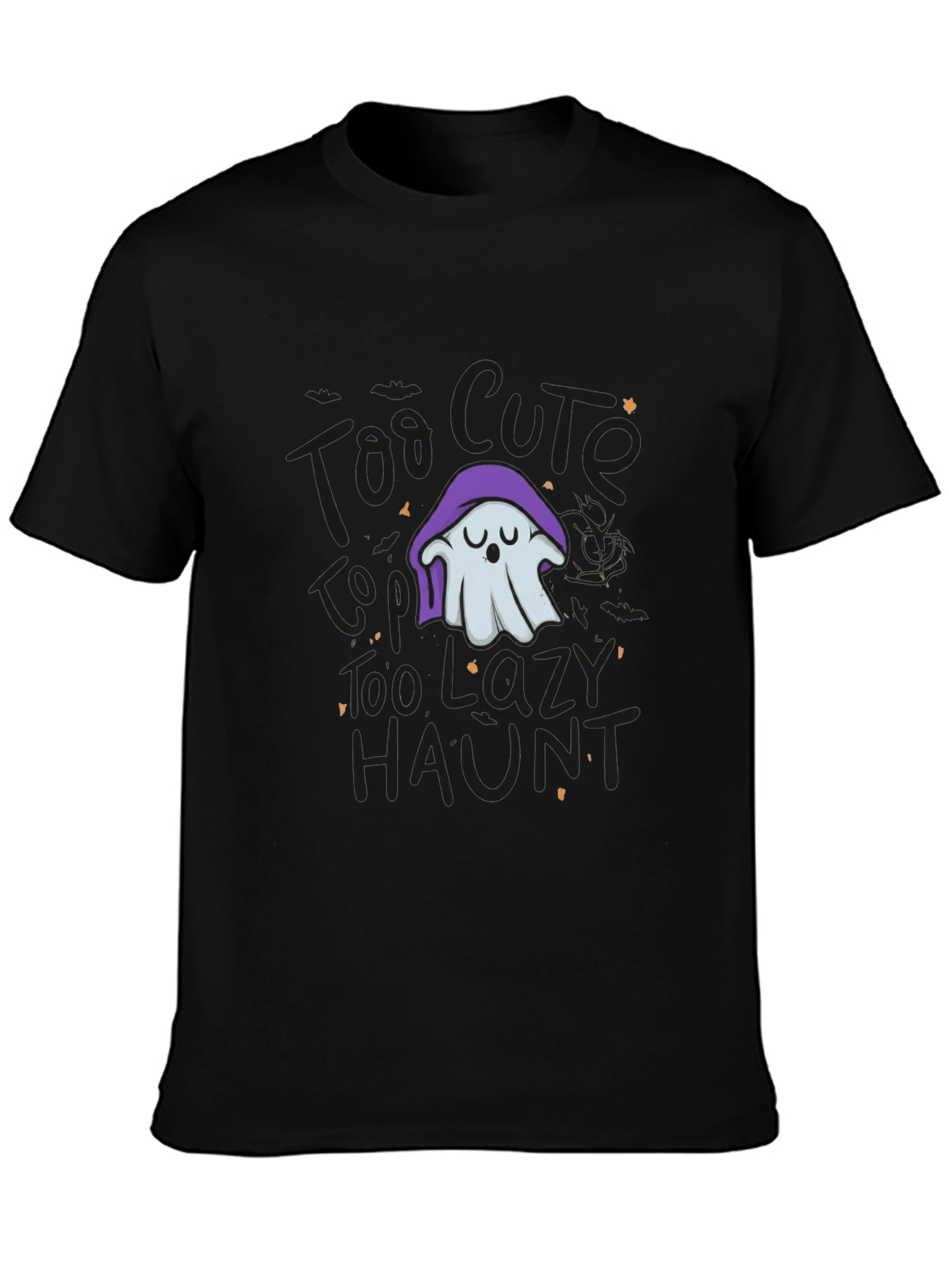 Lazy Ghost Graphic Tee - Halloween Comfort