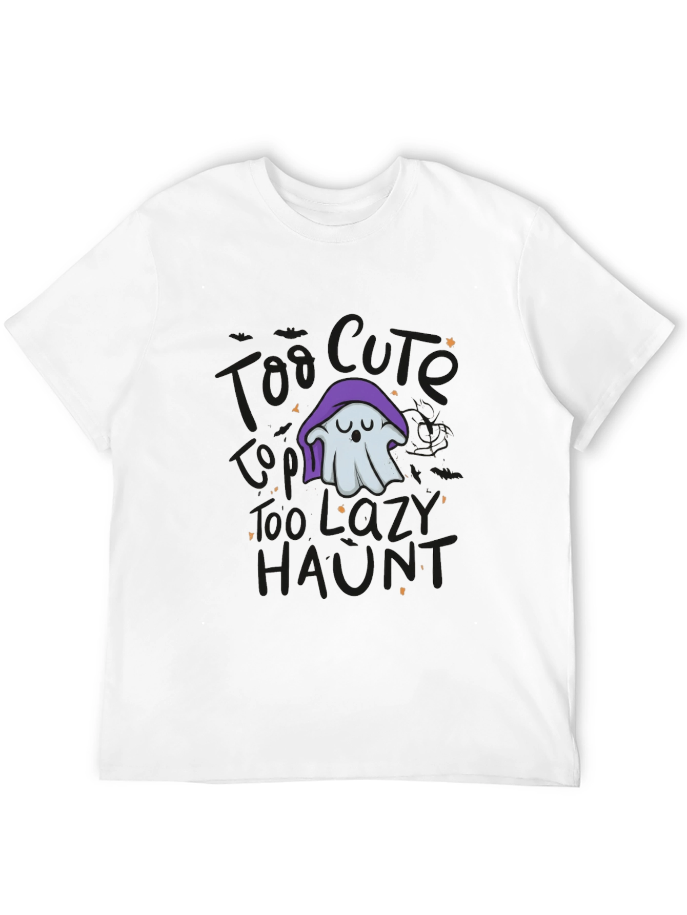Lazy Ghost Graphic Tee - Halloween Comfort