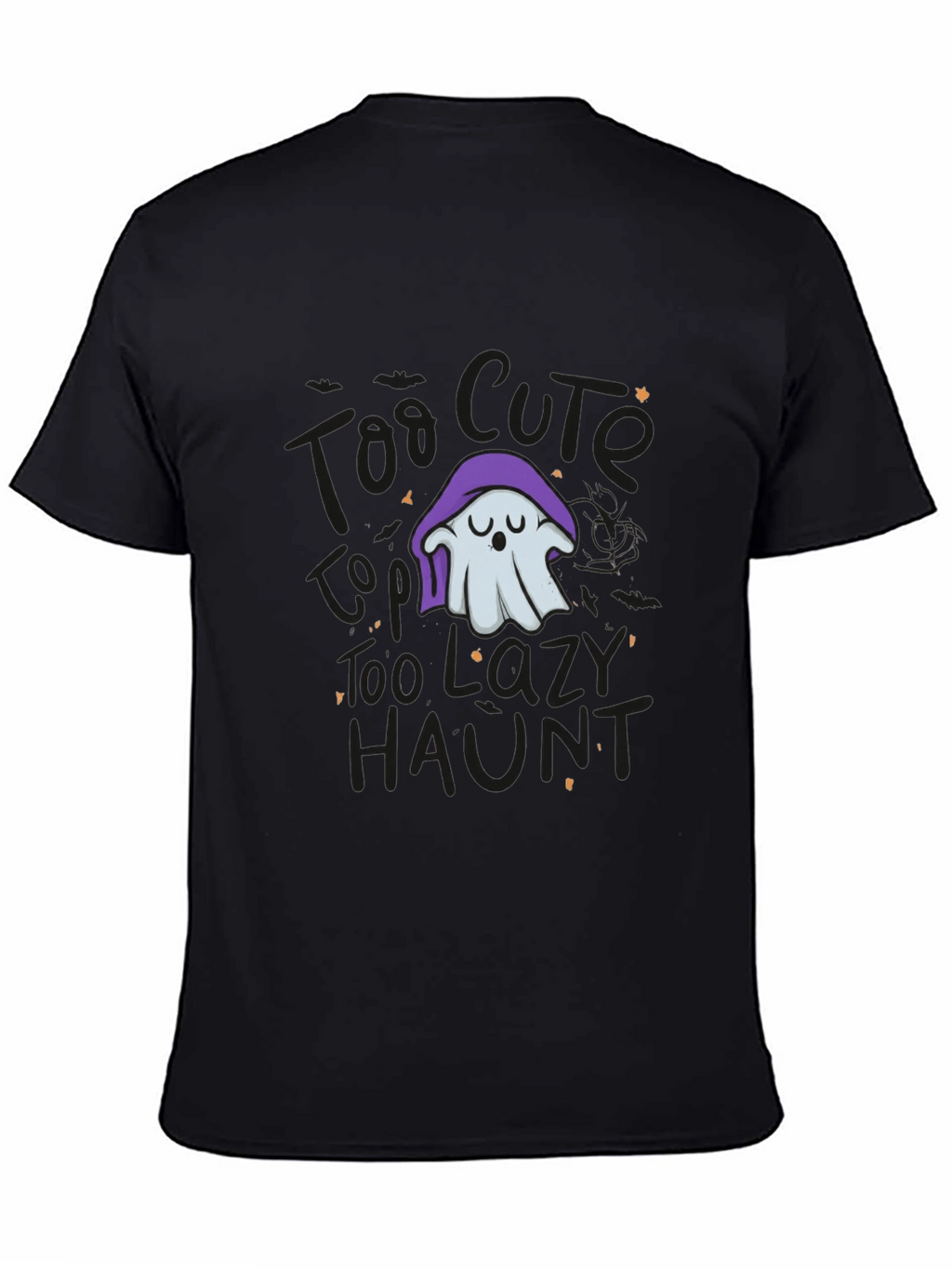 Lazy Ghost Graphic Tee - Halloween Comfort