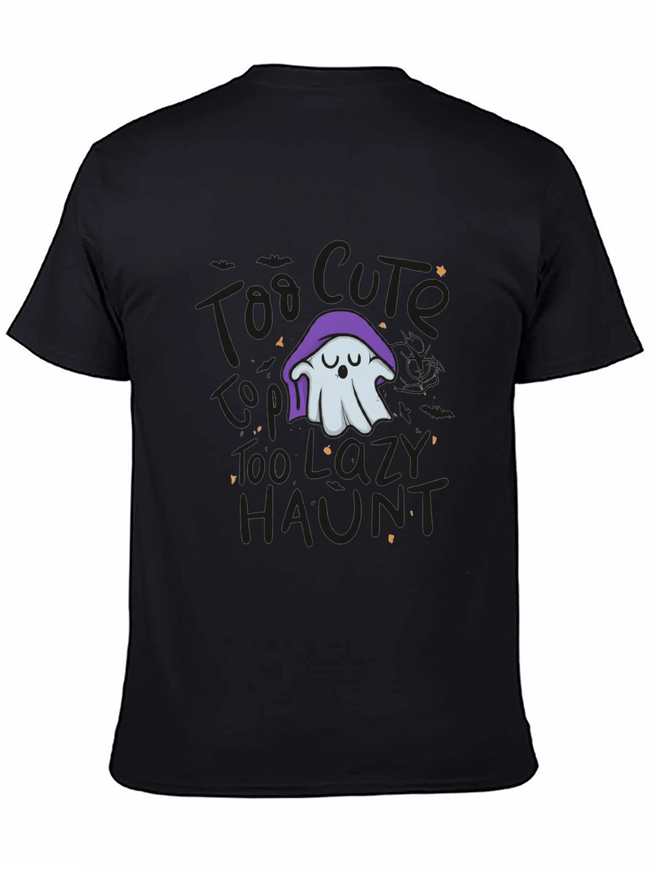 Lazy Ghost Graphic Tee - Halloween Comfort
