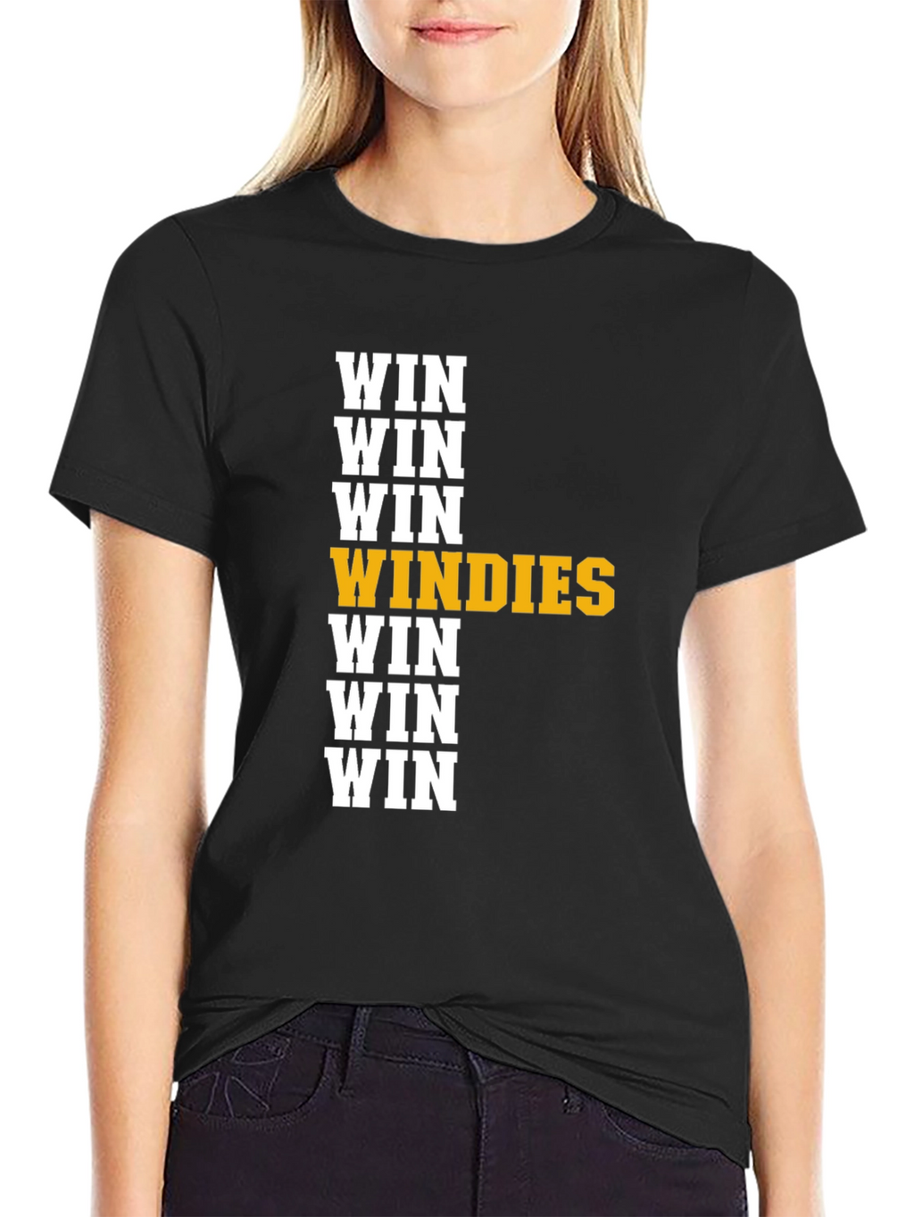 Win Windies T-Shirt - Black Crew Neck Tee
