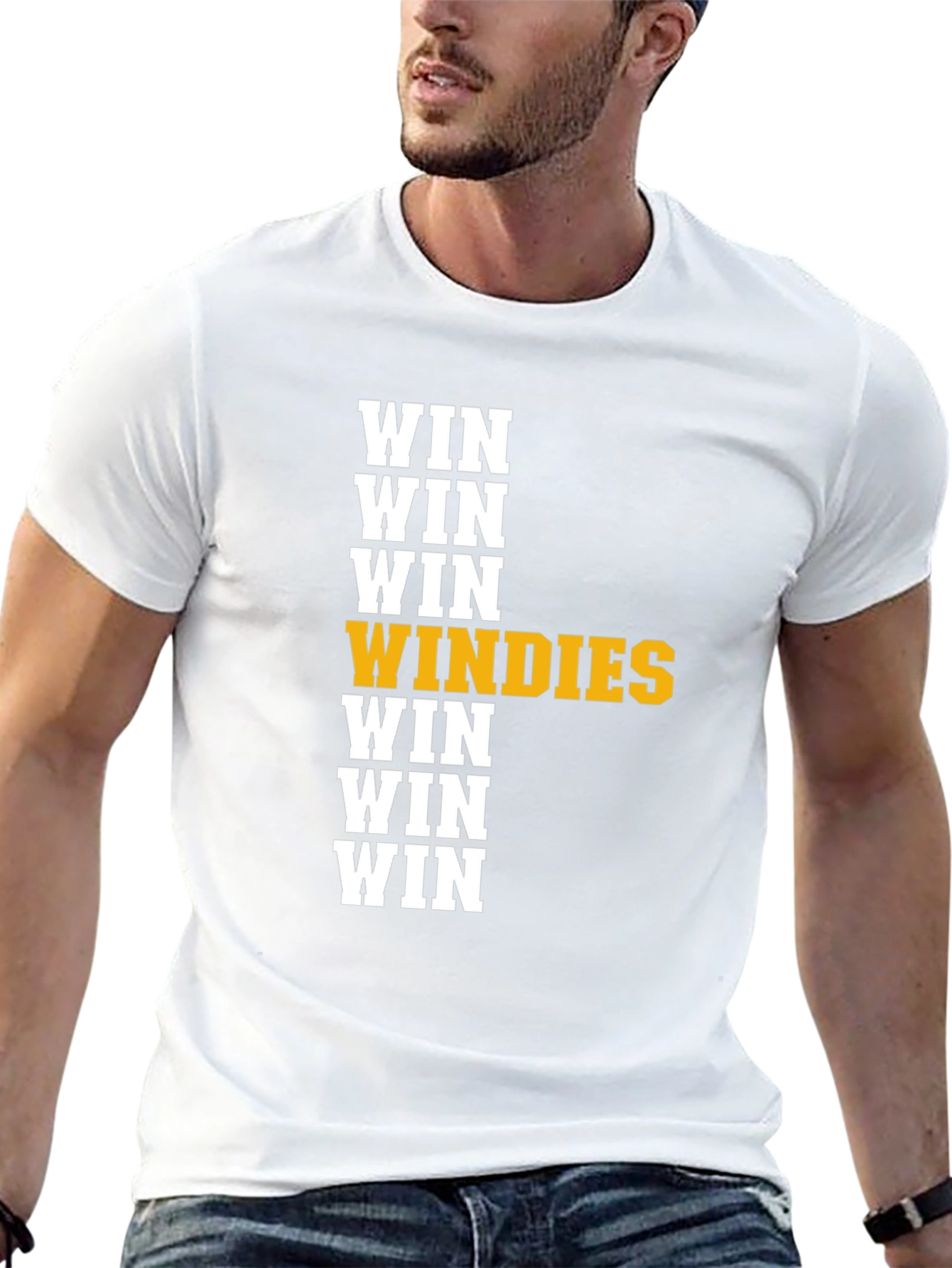 Win Windies T-Shirt - Black Crew Neck Tee