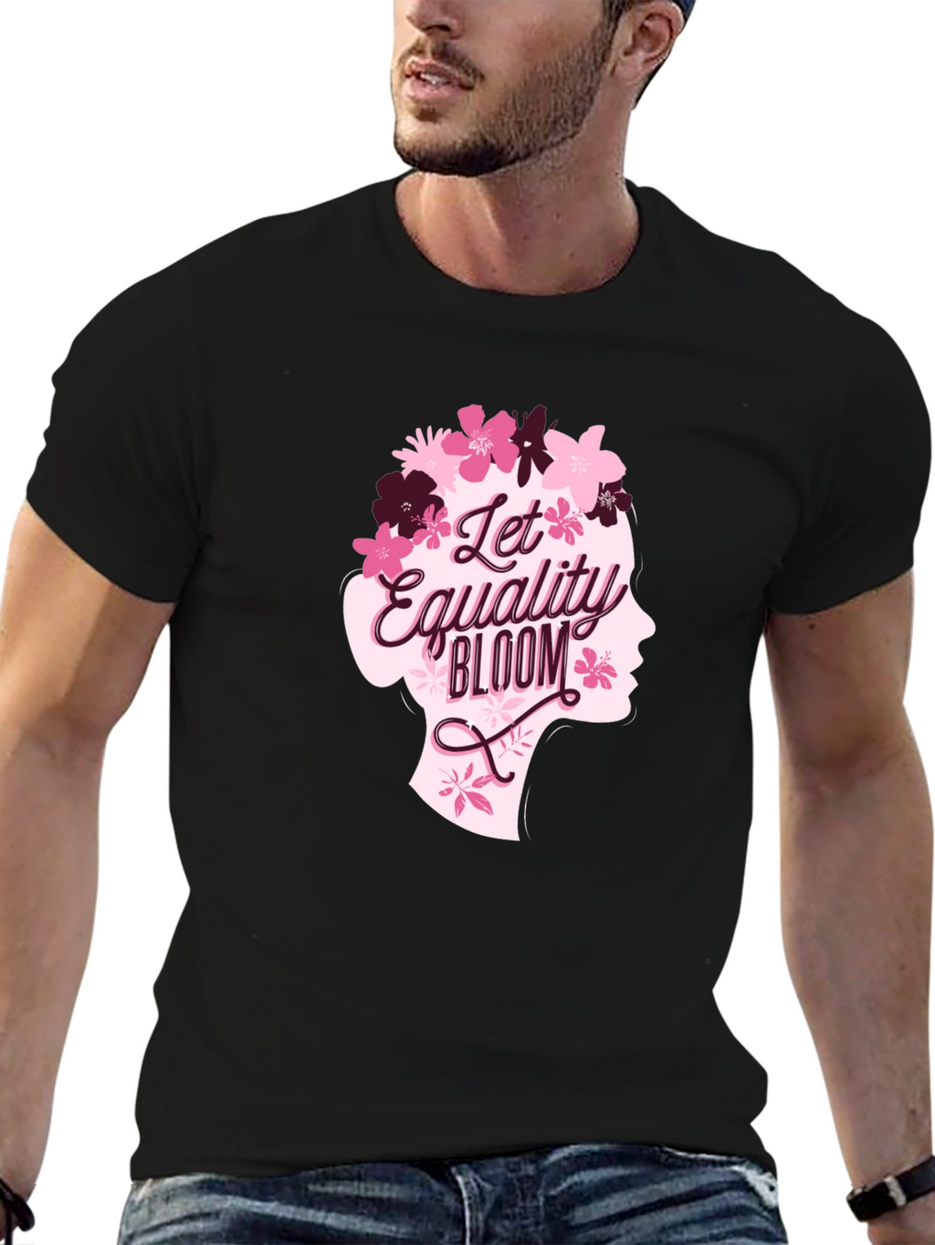 Equality Bloom Graphic Tee - Black Cotton