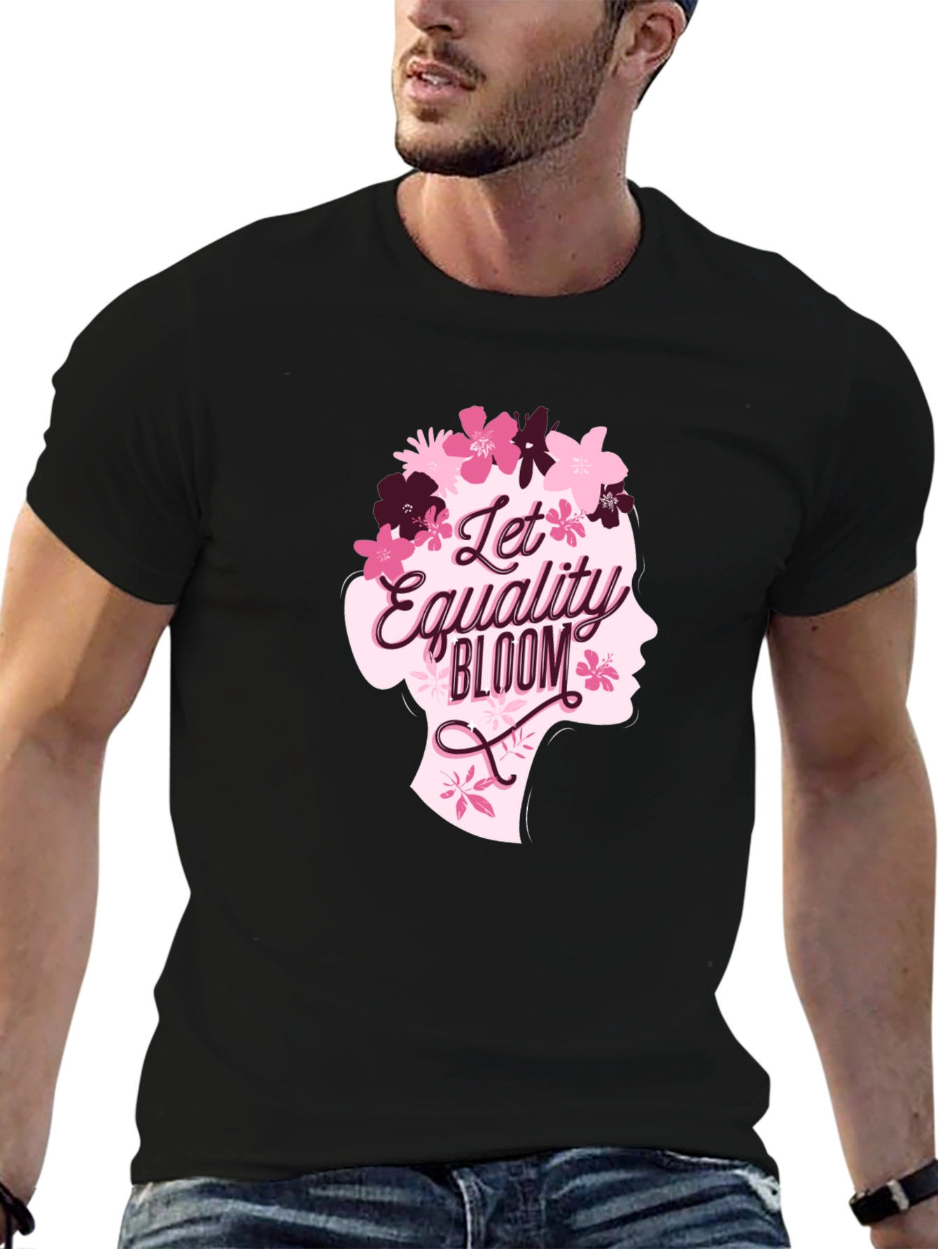 Equality Bloom Graphic Tee - Black Cotton