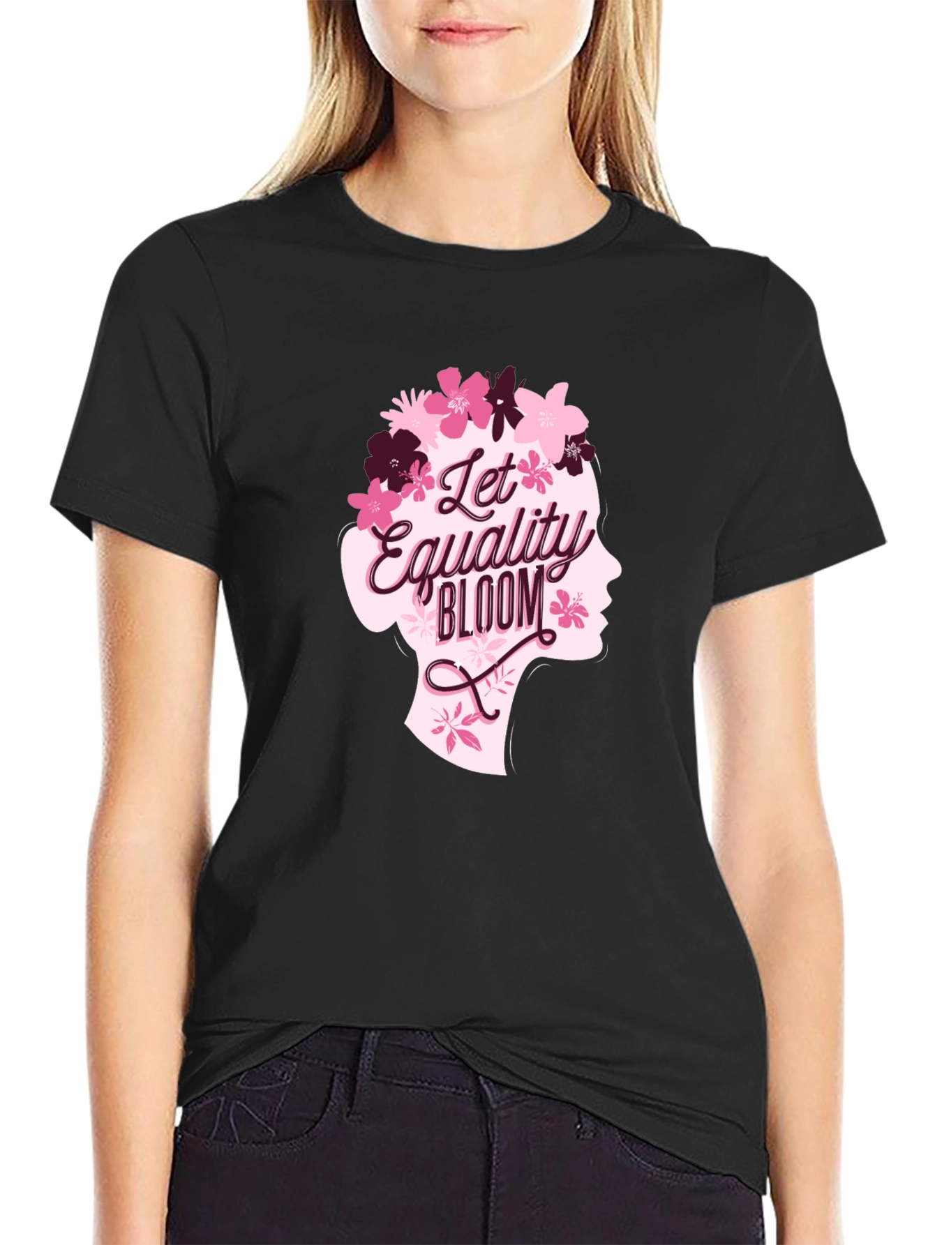 Equality Bloom Graphic Tee - Black Cotton