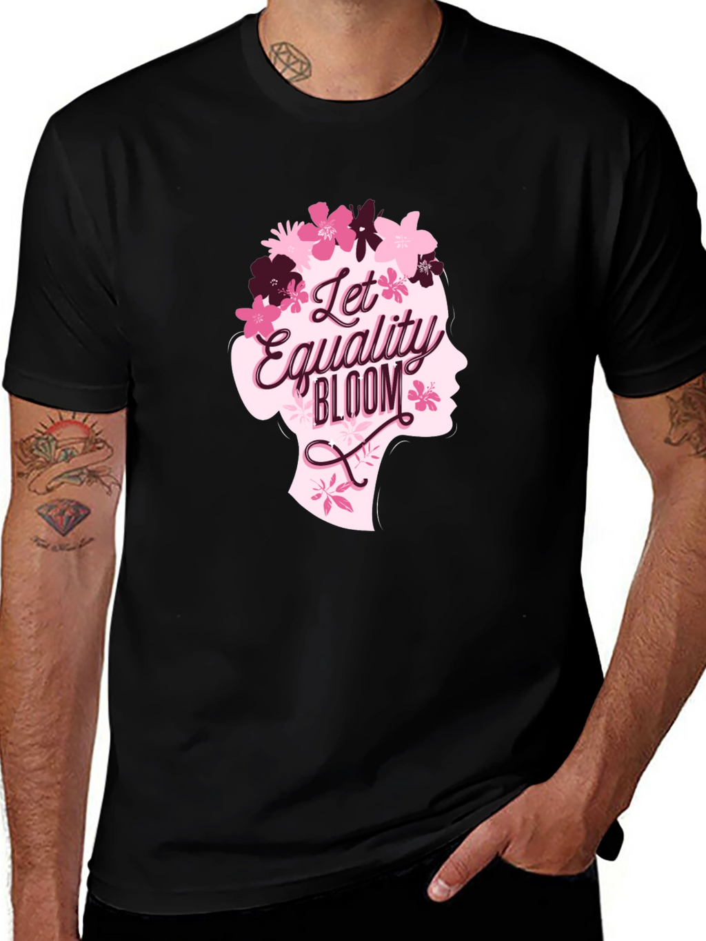 Equality Bloom Graphic Tee - Black Cotton