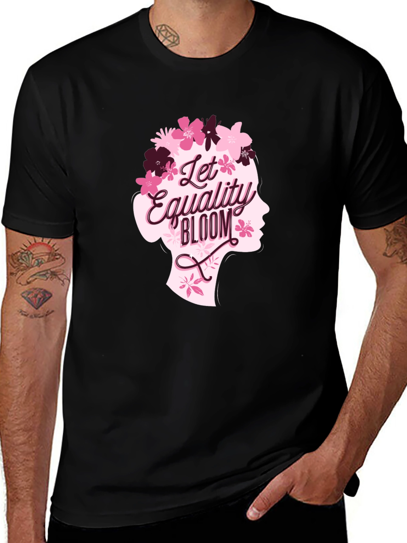 Equality Bloom Graphic Tee - Black Cotton