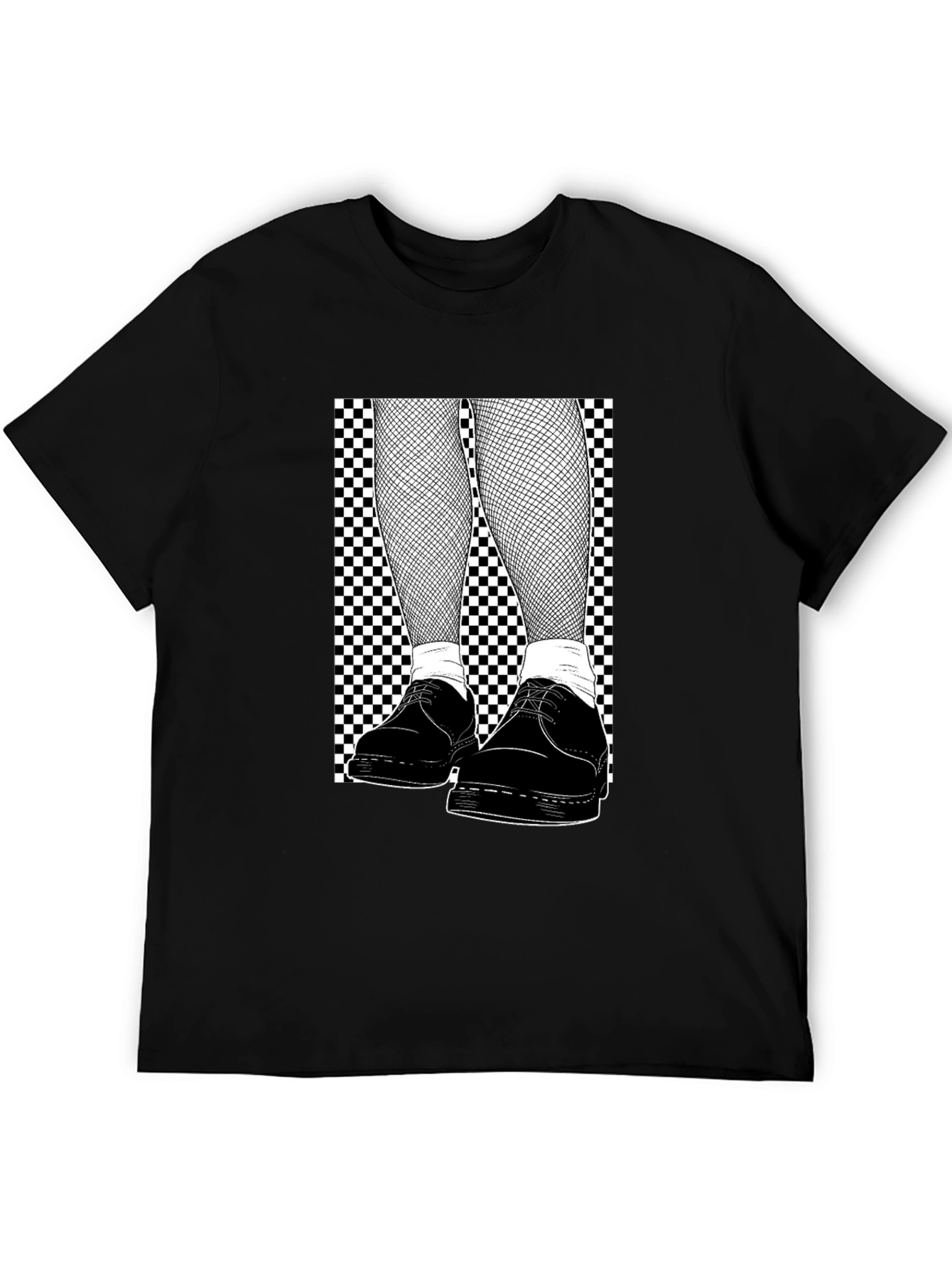 Checkered Fishnet T-Shirt