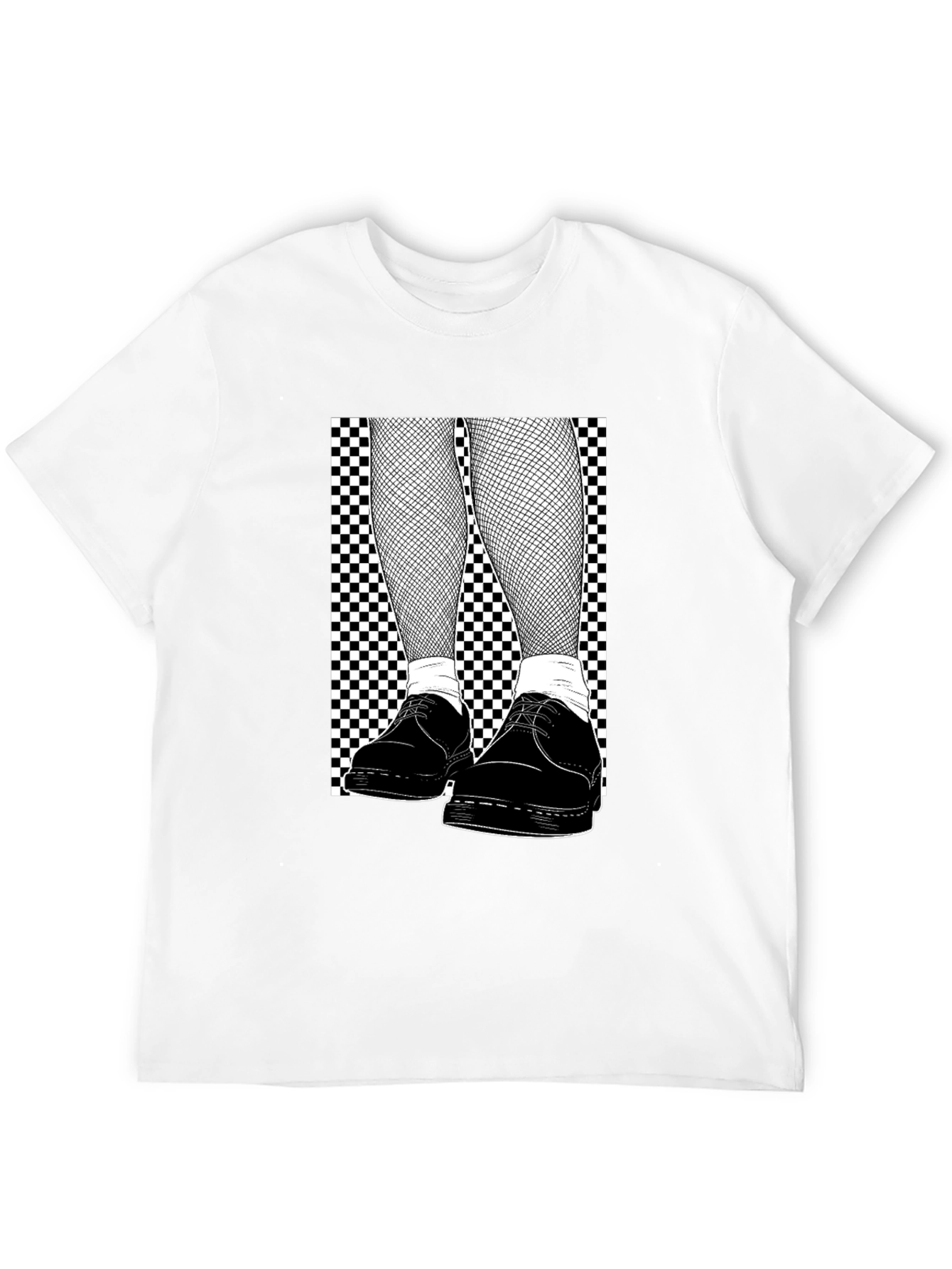 Checkered Fishnet T-Shirt