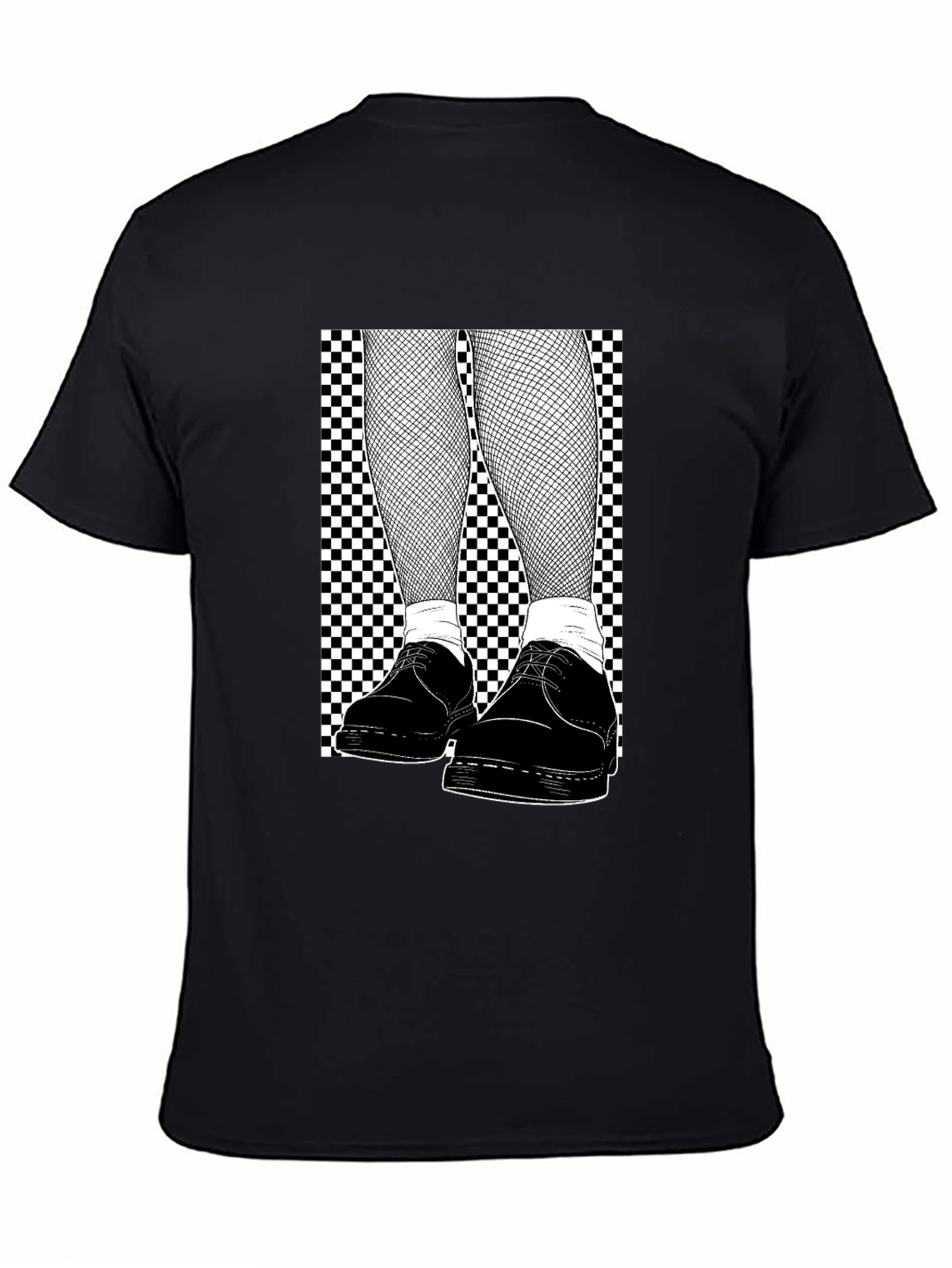 Checkered Fishnet T-Shirt