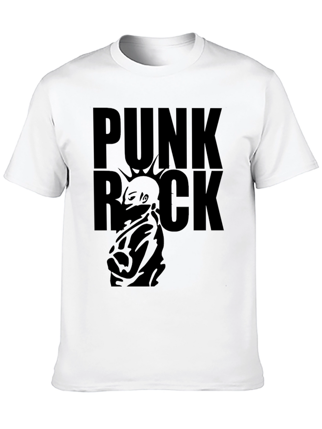 Punk Rock Graphic Tee - Black Cotton T-Shirt