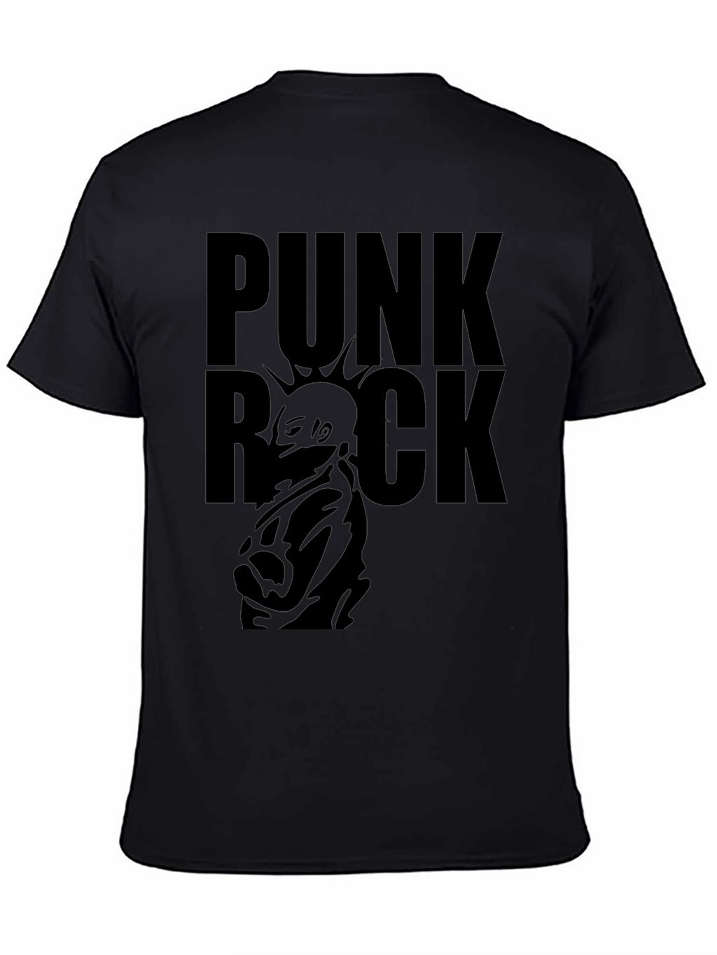 Punk Rock Graphic Tee - Black Cotton T-Shirt