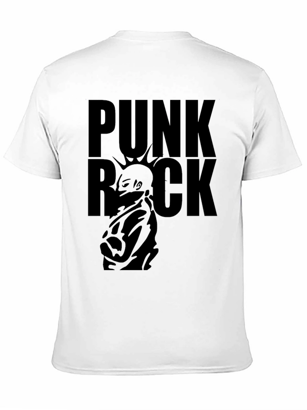 Punk Rock Graphic Tee - Black Cotton T-Shirt
