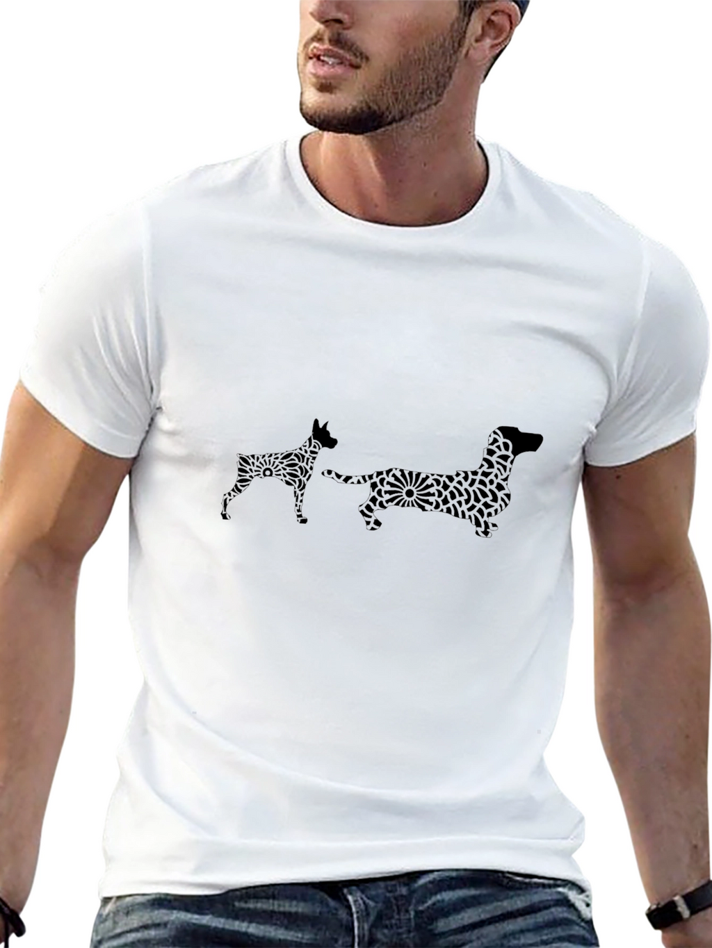 Dog Breed Patterned Graphic Tee