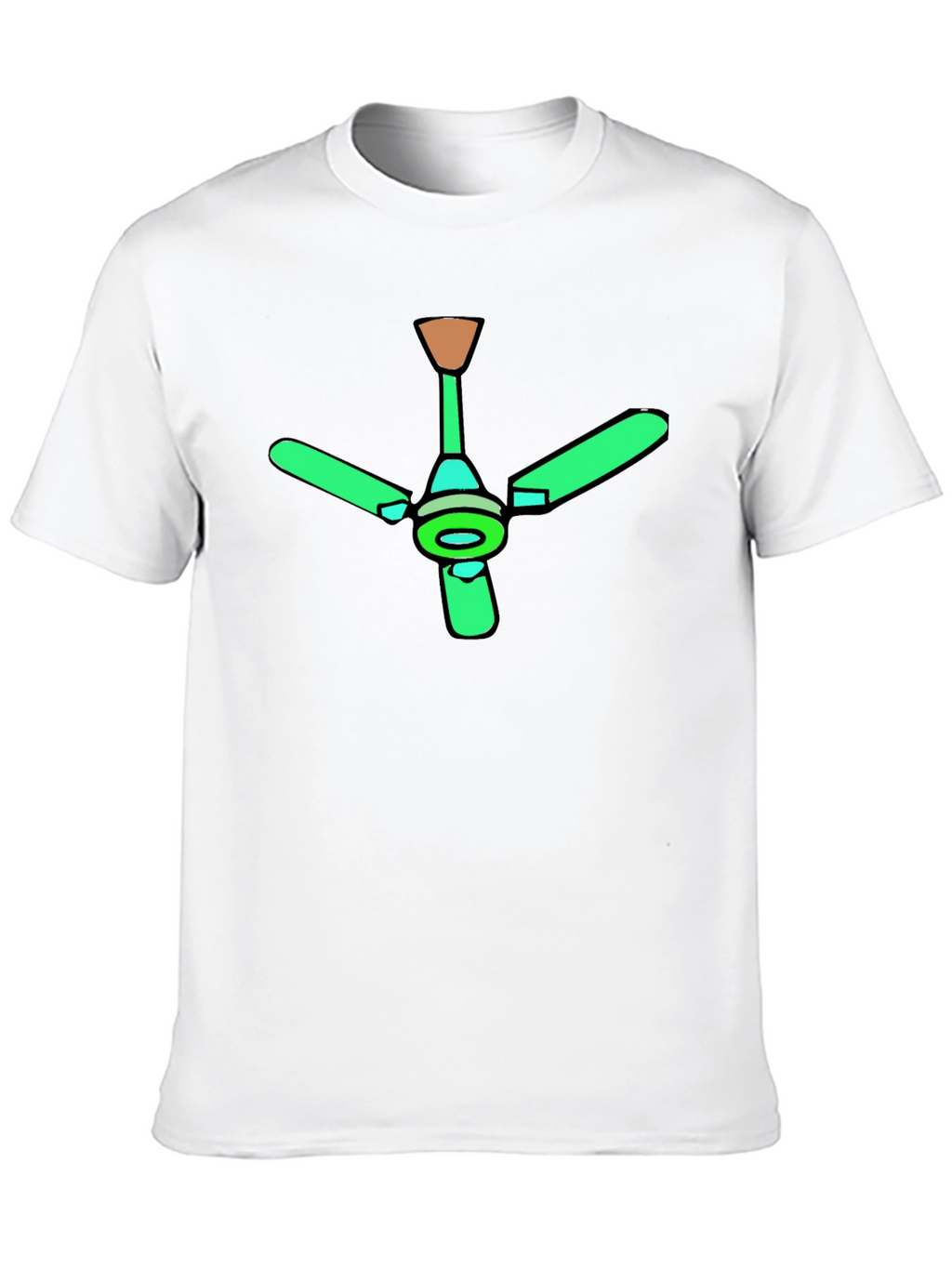 Green Ceiling Fan Graphic Black T-Shirt