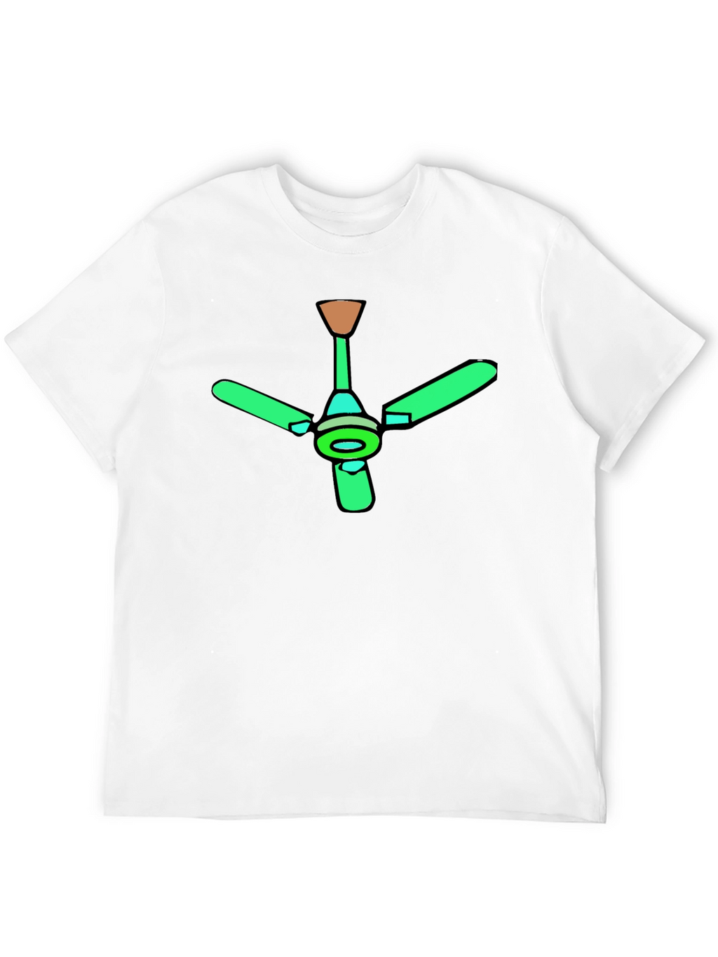 Green Ceiling Fan Graphic Black T-Shirt