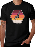 Giraffe Sunset Graphic Tee - Stylish Unisex Shirt