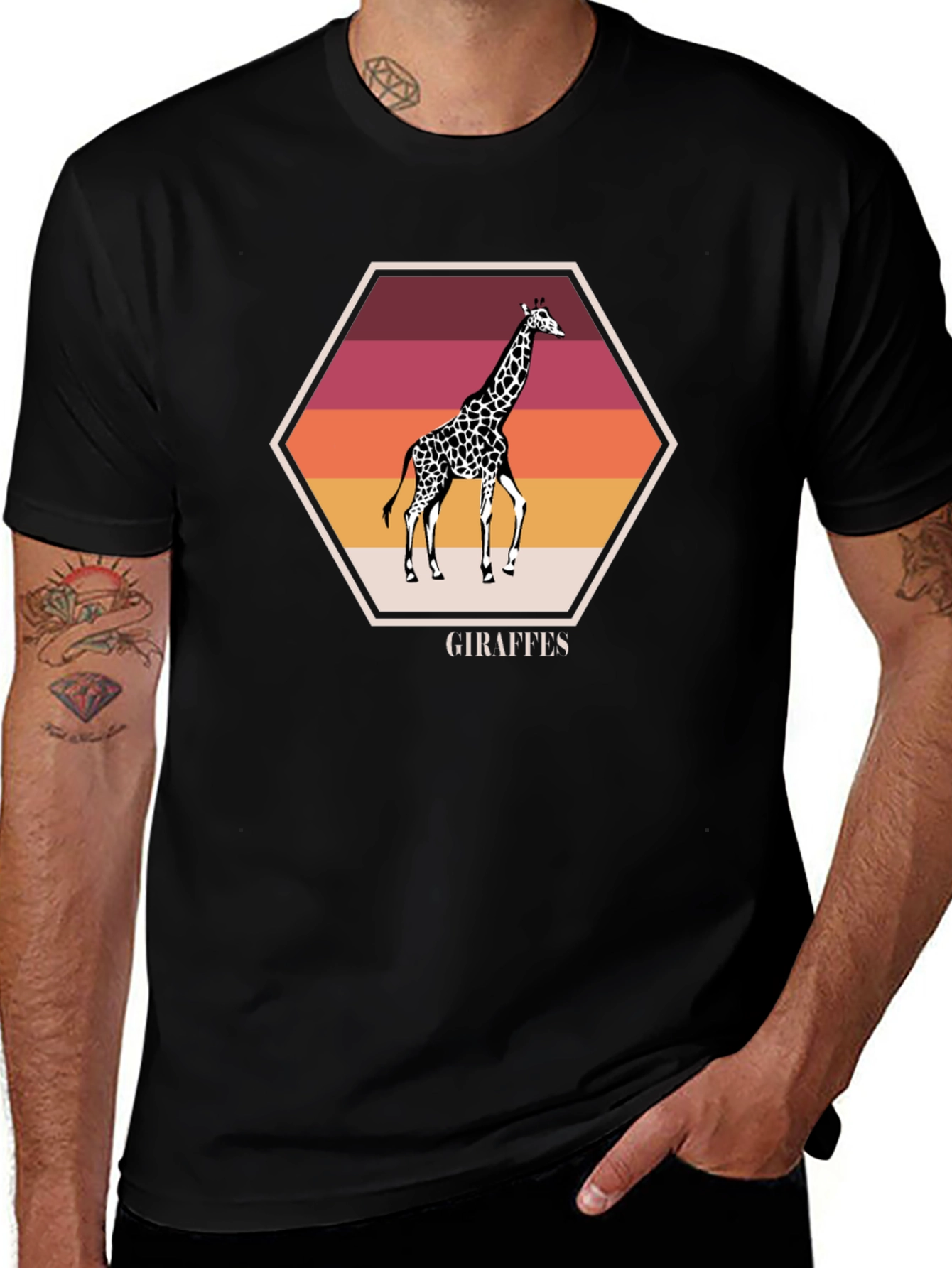 Giraffe Sunset Graphic Tee - Stylish Unisex Shirt