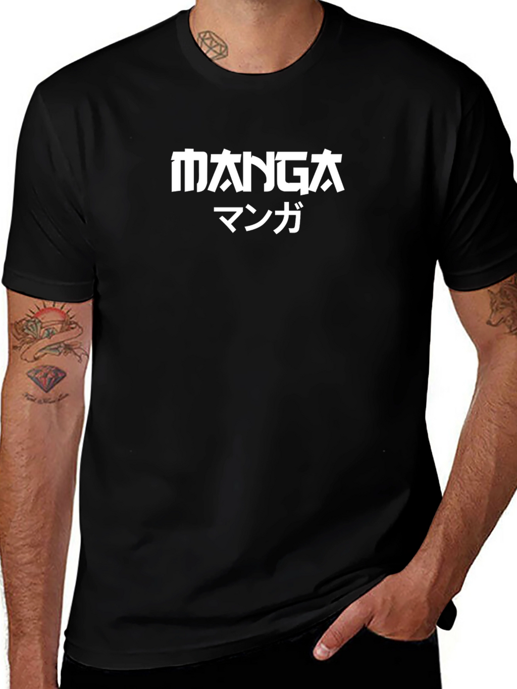 Manga Graphic Tee - Anime Inspired Black T-Shirt