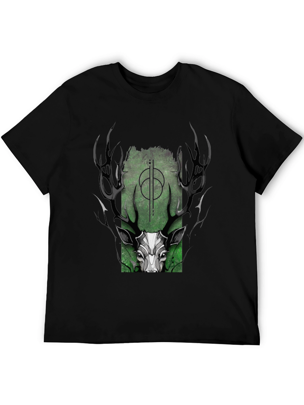 Mystic Deer Graphic T-Shirt - Black