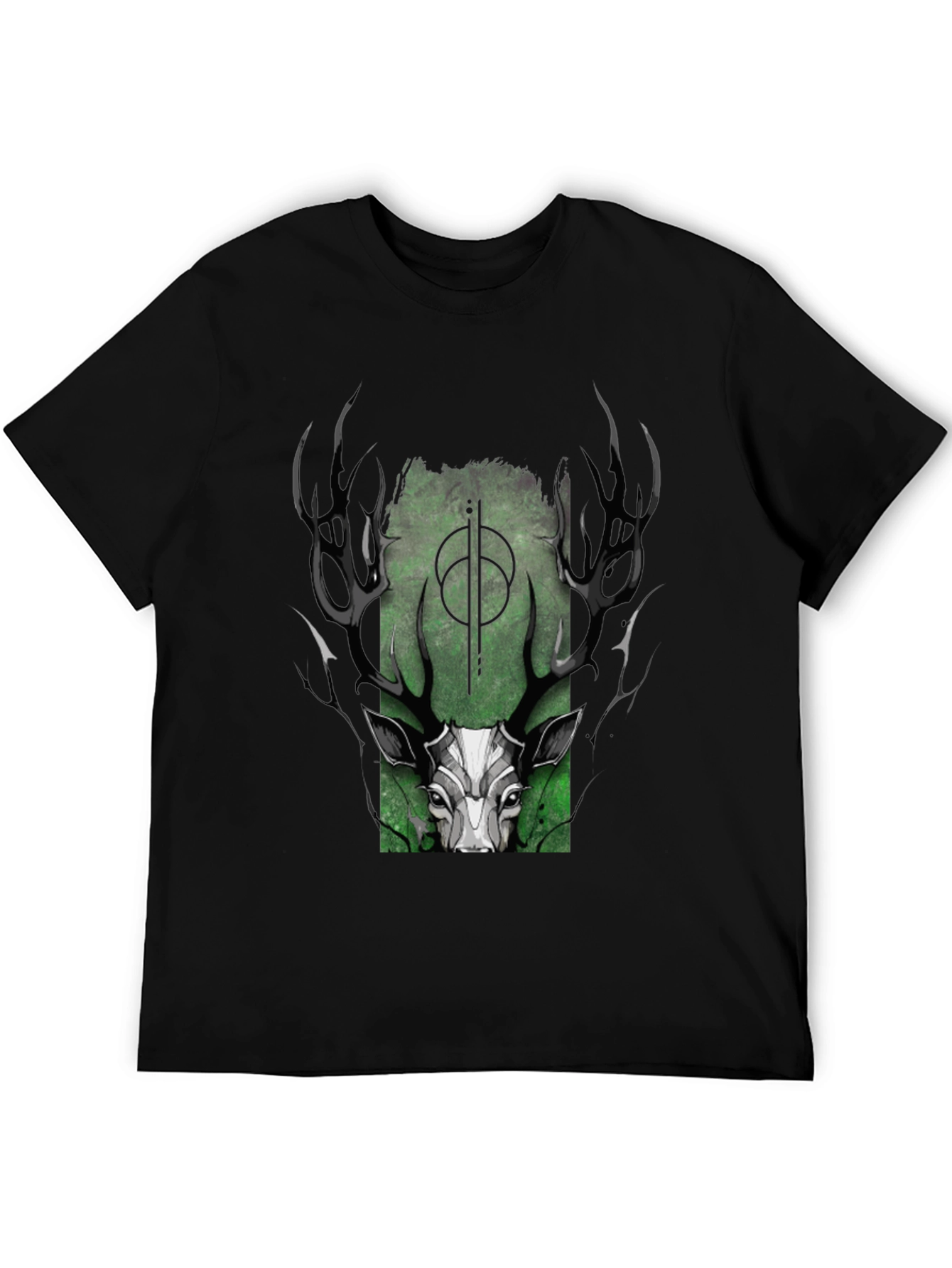 Mystic Deer Graphic T-Shirt - Black