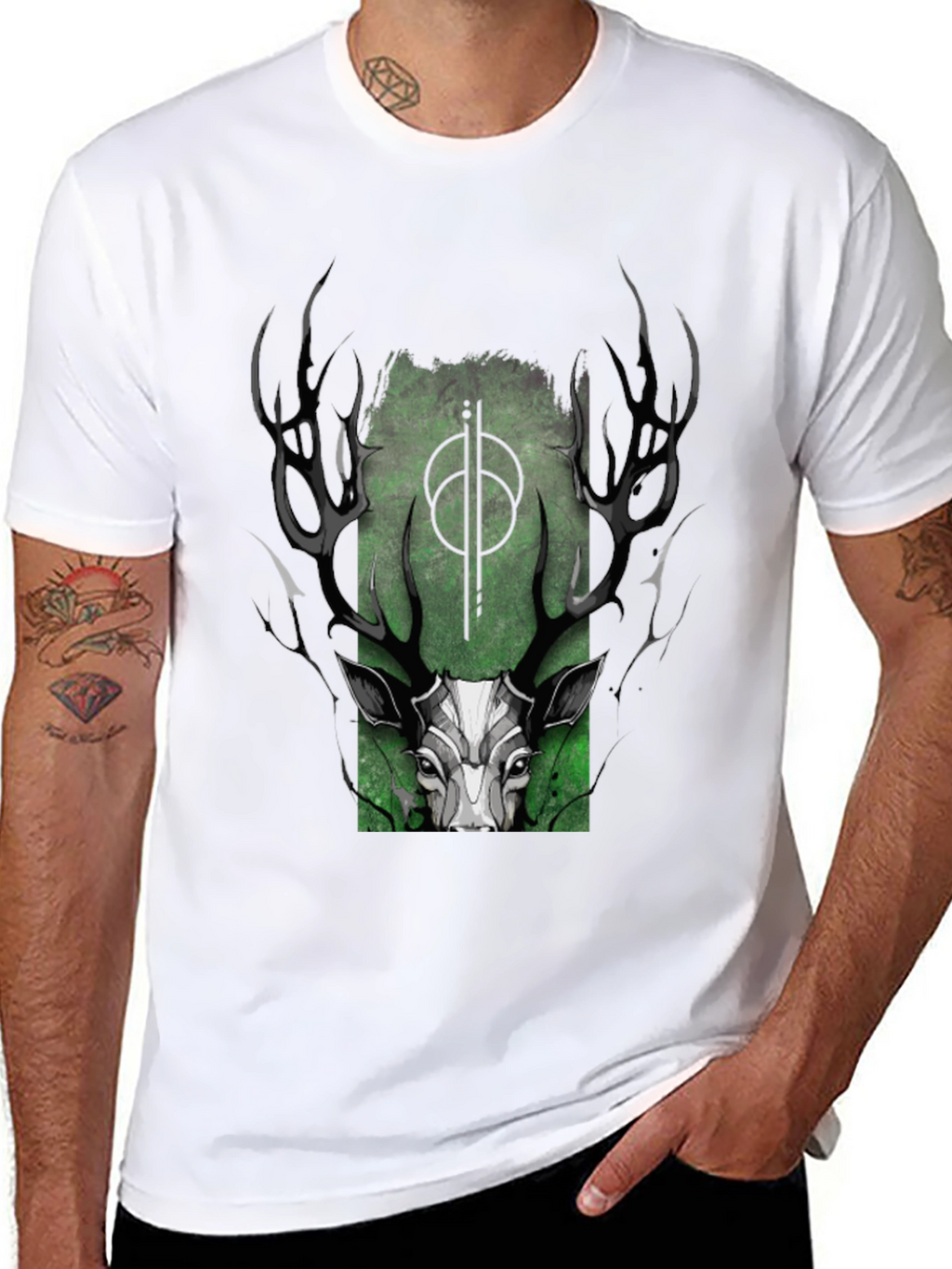 Mystic Deer Graphic T-Shirt - Black