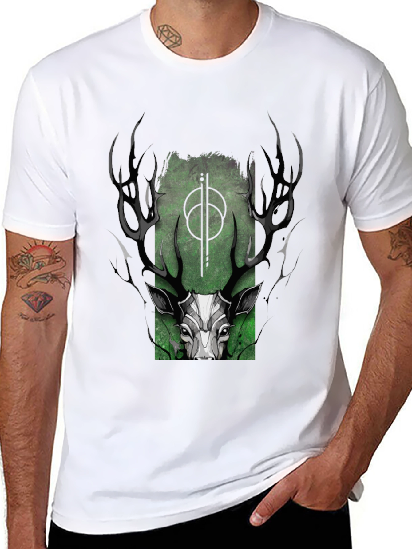 Mystic Deer Graphic T-Shirt - Black