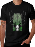 Mystic Deer Graphic T-Shirt - Black
