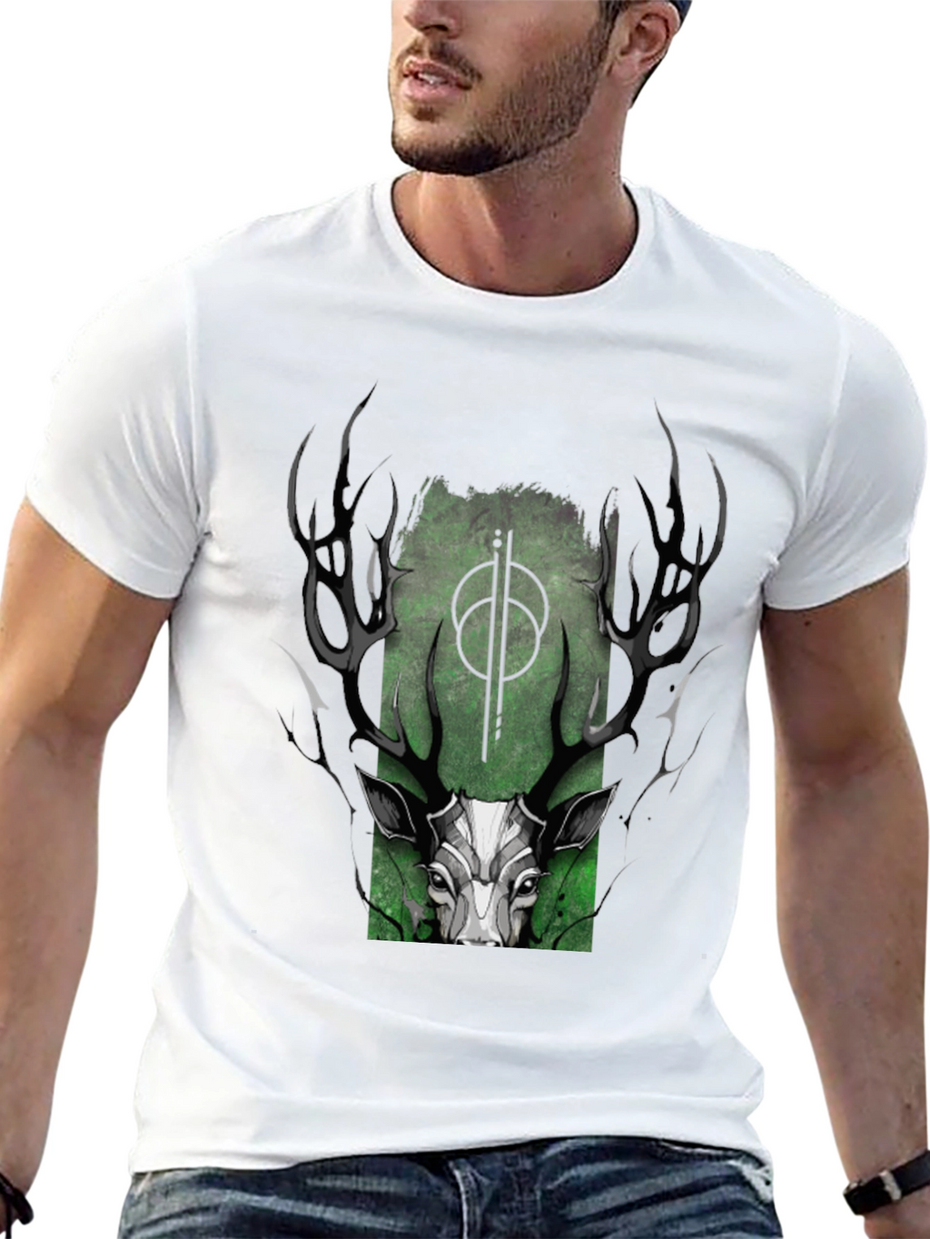 Mystic Deer Graphic T-Shirt - Black