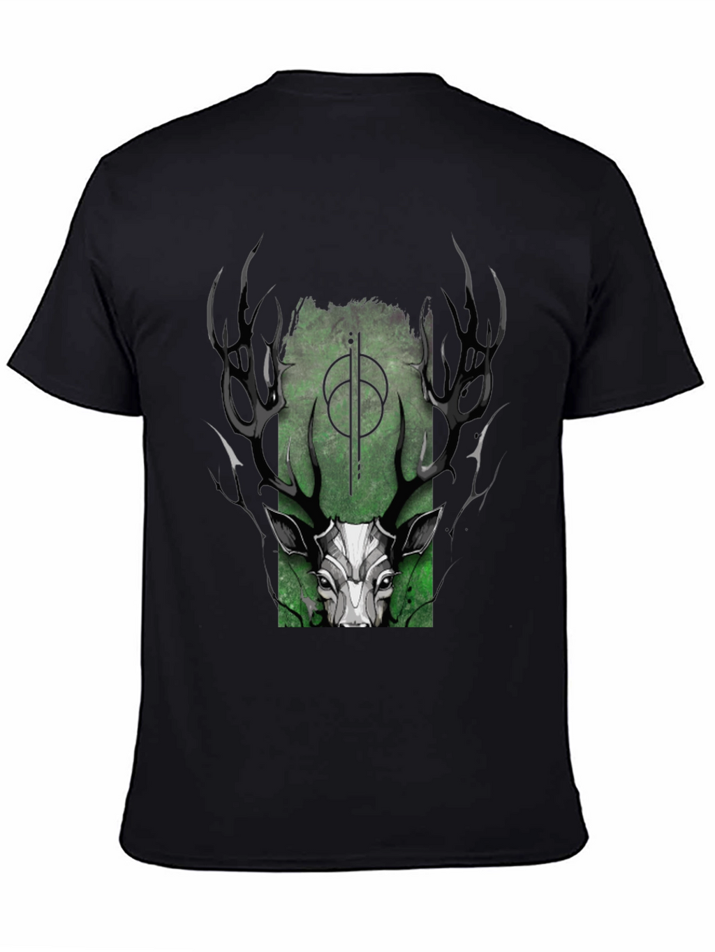 Mystic Deer Graphic T-Shirt - Black