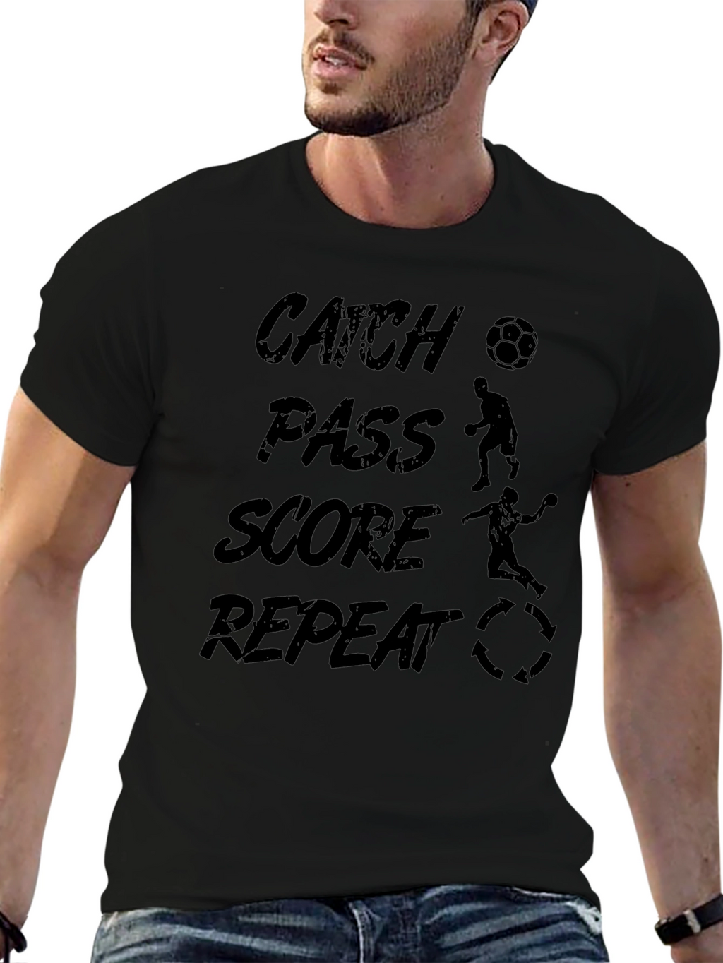 Catch Pass Score Repeat Soccer T-Shirt