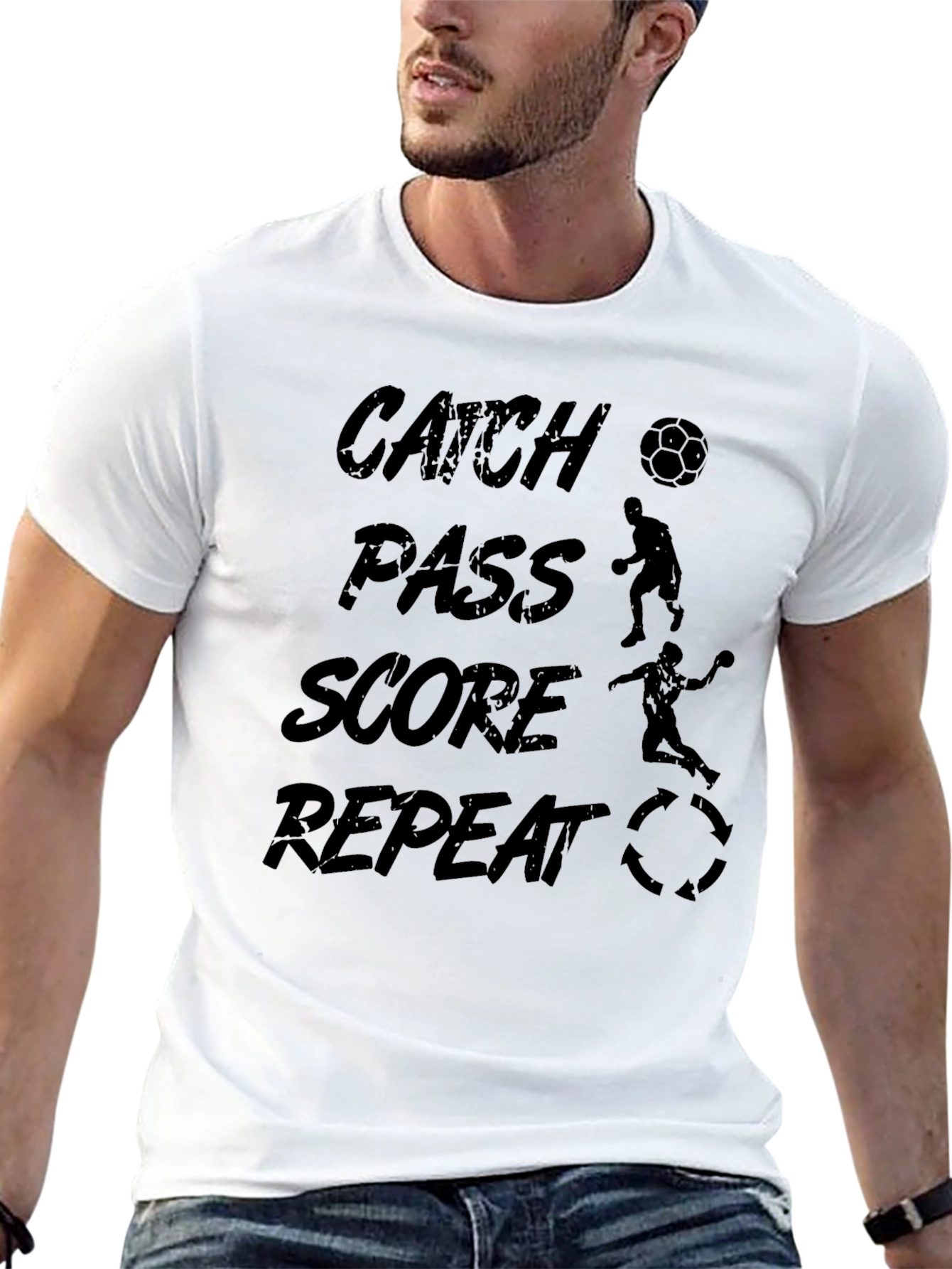 Catch Pass Score Repeat Soccer T-Shirt