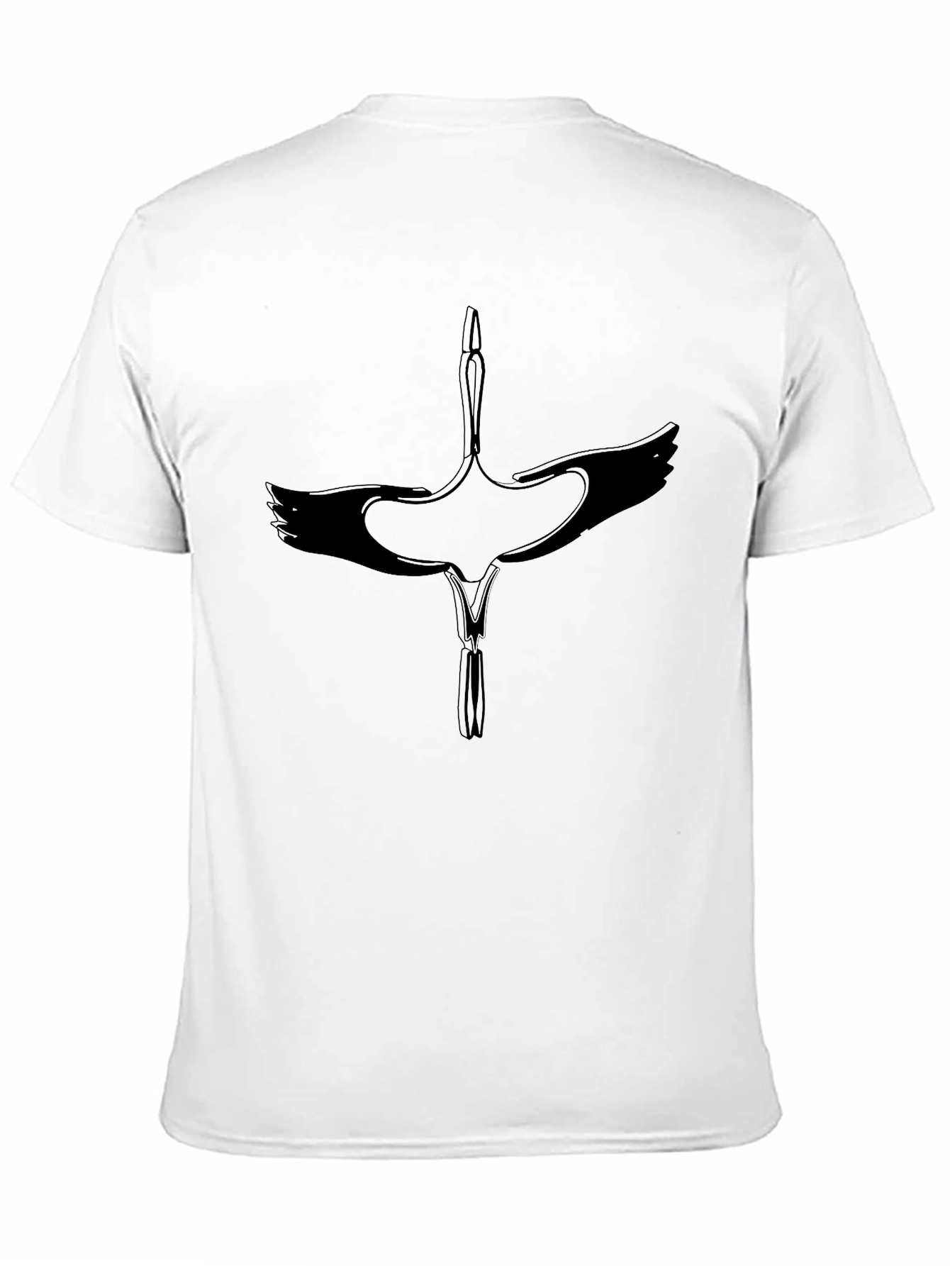 Crane Graphic Black T-Shirt - Modern Casual Wear