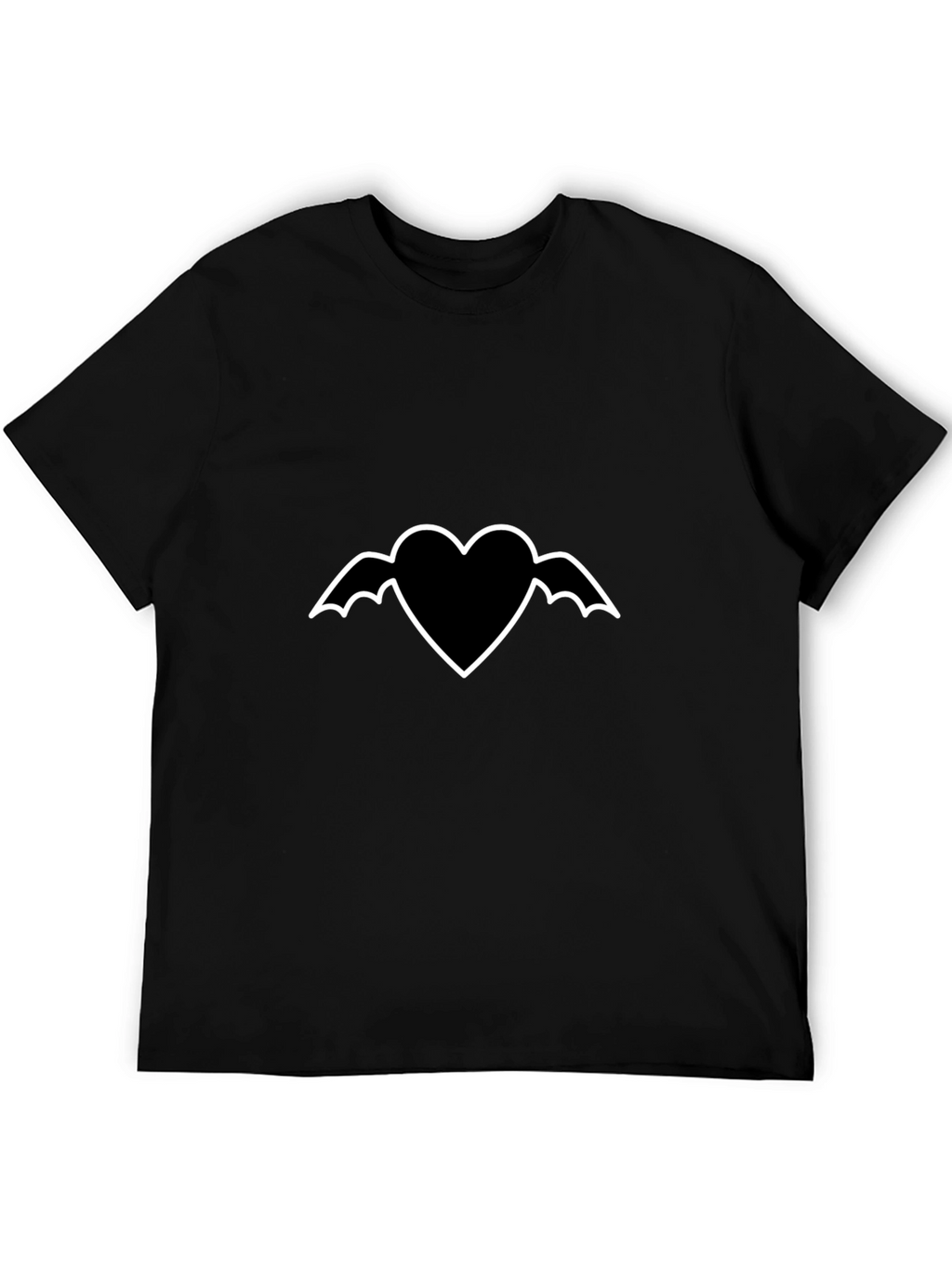 Heart with Wings Graphic Black T-Shirt