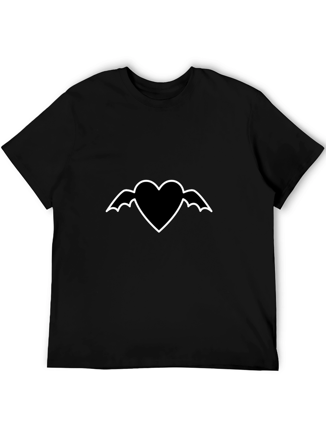 Heart with Wings Graphic Black T-Shirt