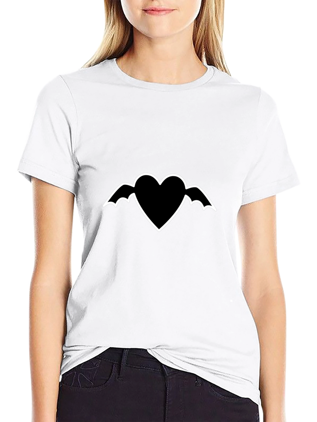 Heart with Wings Graphic Black T-Shirt