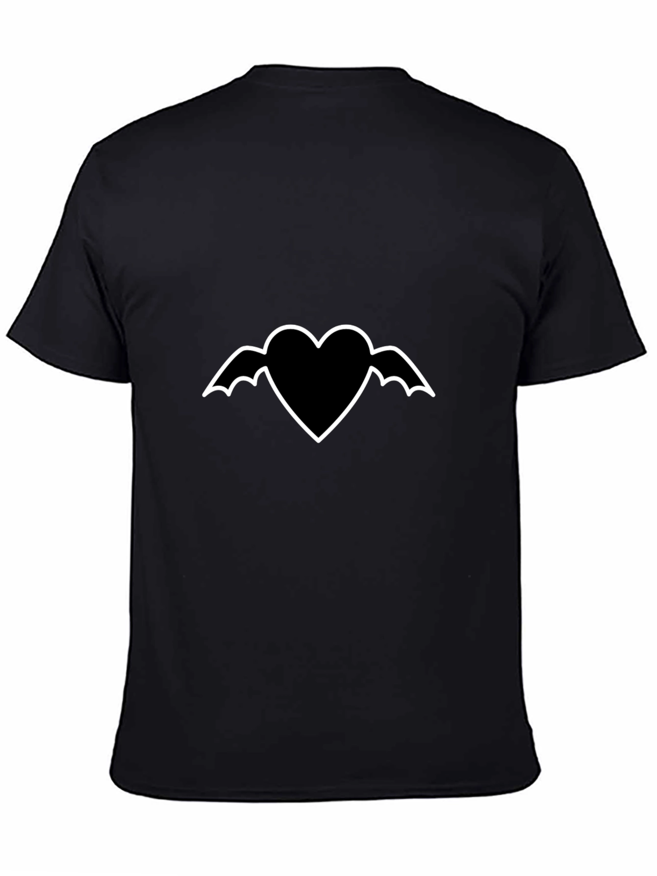 Heart with Wings Graphic Black T-Shirt