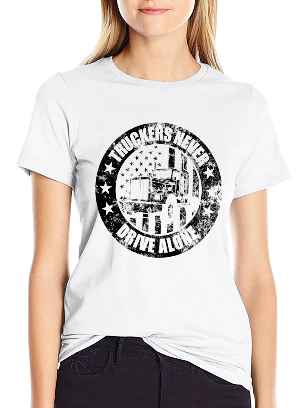 Truckers Never Drive Alone Graphic T-Shirt
