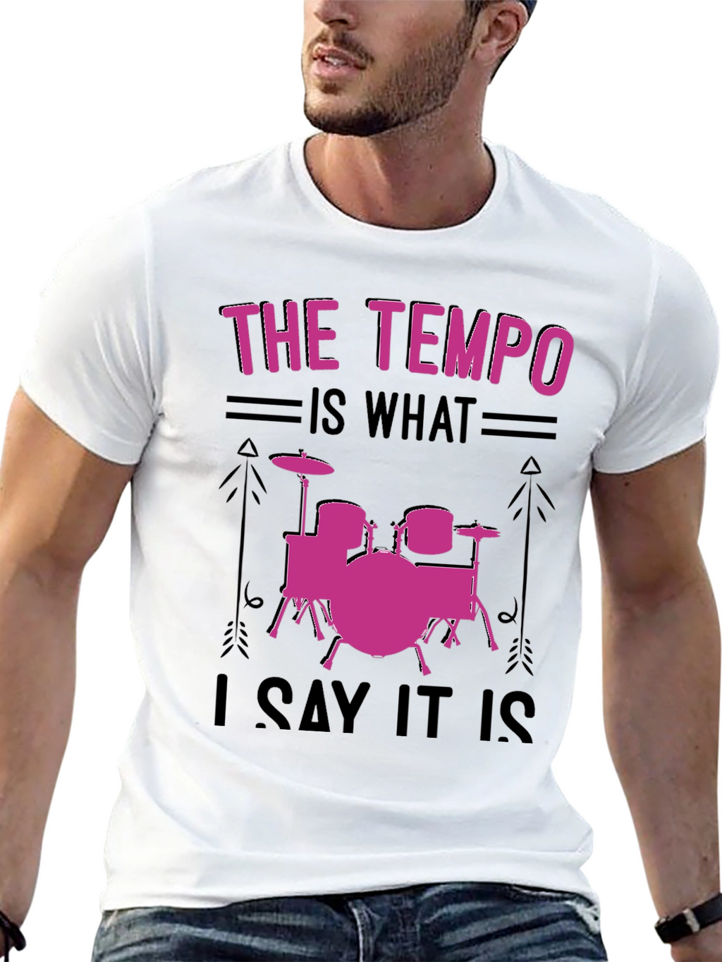 Tempo Drummer T-Shirt - Music Lover Gift