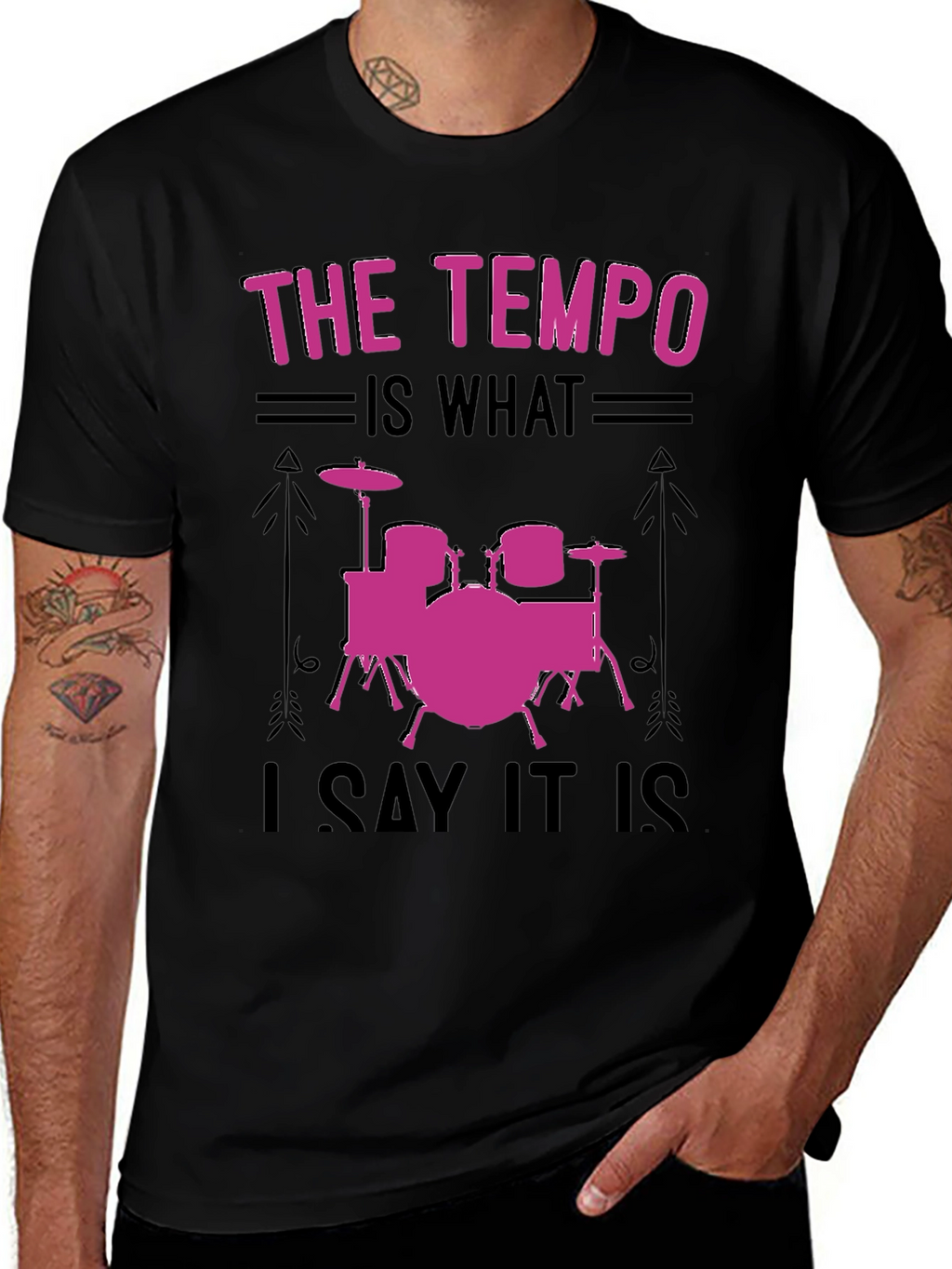 Tempo Drummer T-Shirt - Music Lover Gift