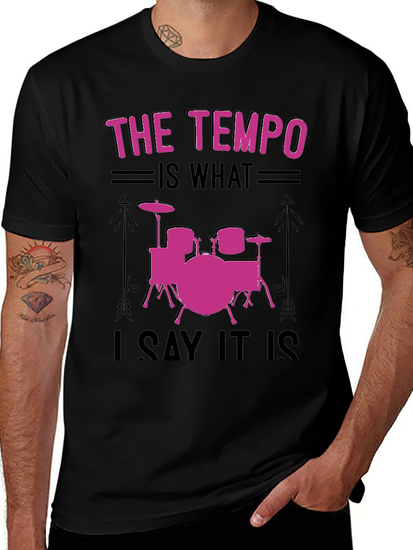 Tempo Drummer T-Shirt - Music Lover Gift